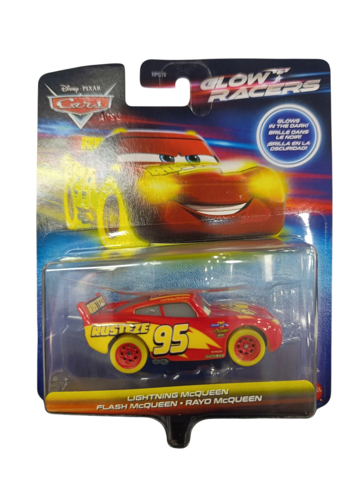 DISNEY PIXAR CARS GLOW RACERS RAYO MCQUEEN HPG77