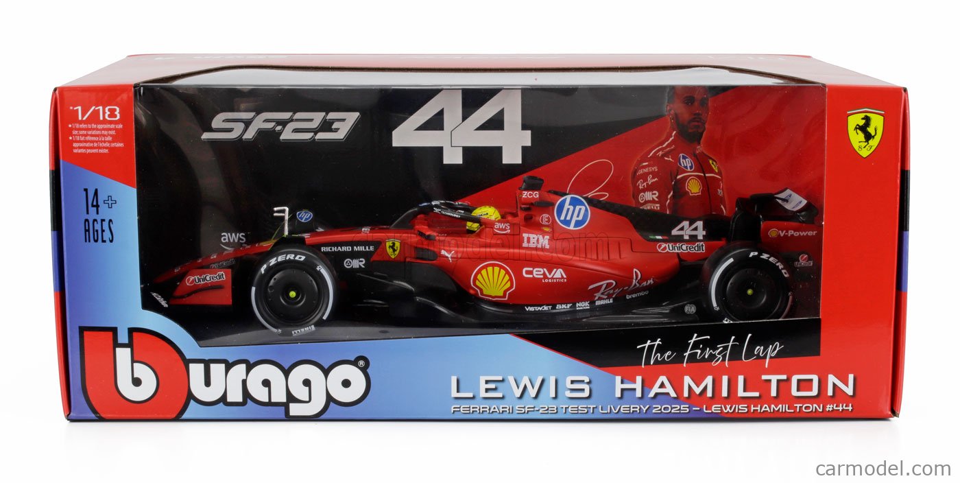 BURAGO 1/18 LEWIS HAMILTON 18-16812H FERRARI SF-23 TEST LIVERY 2025