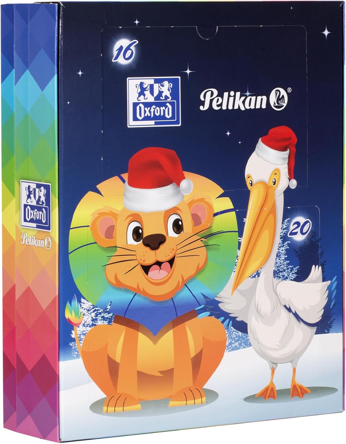 Oxford Gift Selection - Calendario de Adviento 2025, Set de papelería Oxford y Pelikan