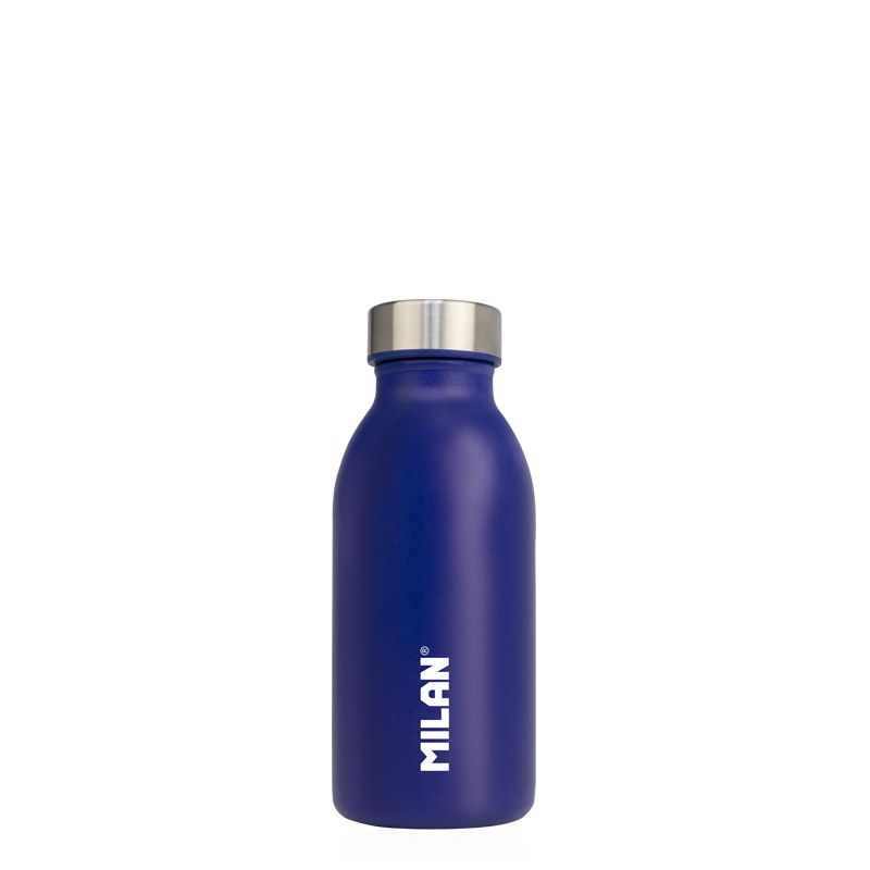 Botella isotérmica de acero inoxidable 0,35 L serie Acid, azul de MILAN