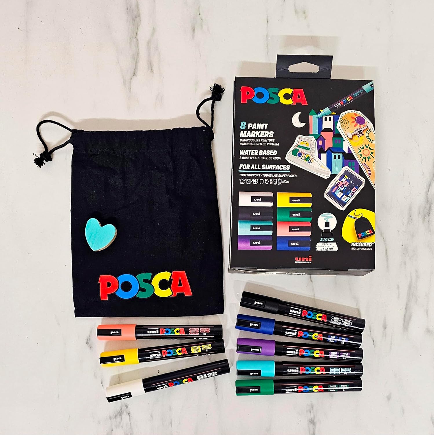 PACK 8 POSCA PC-5M CON BOLSITA DE REGALO