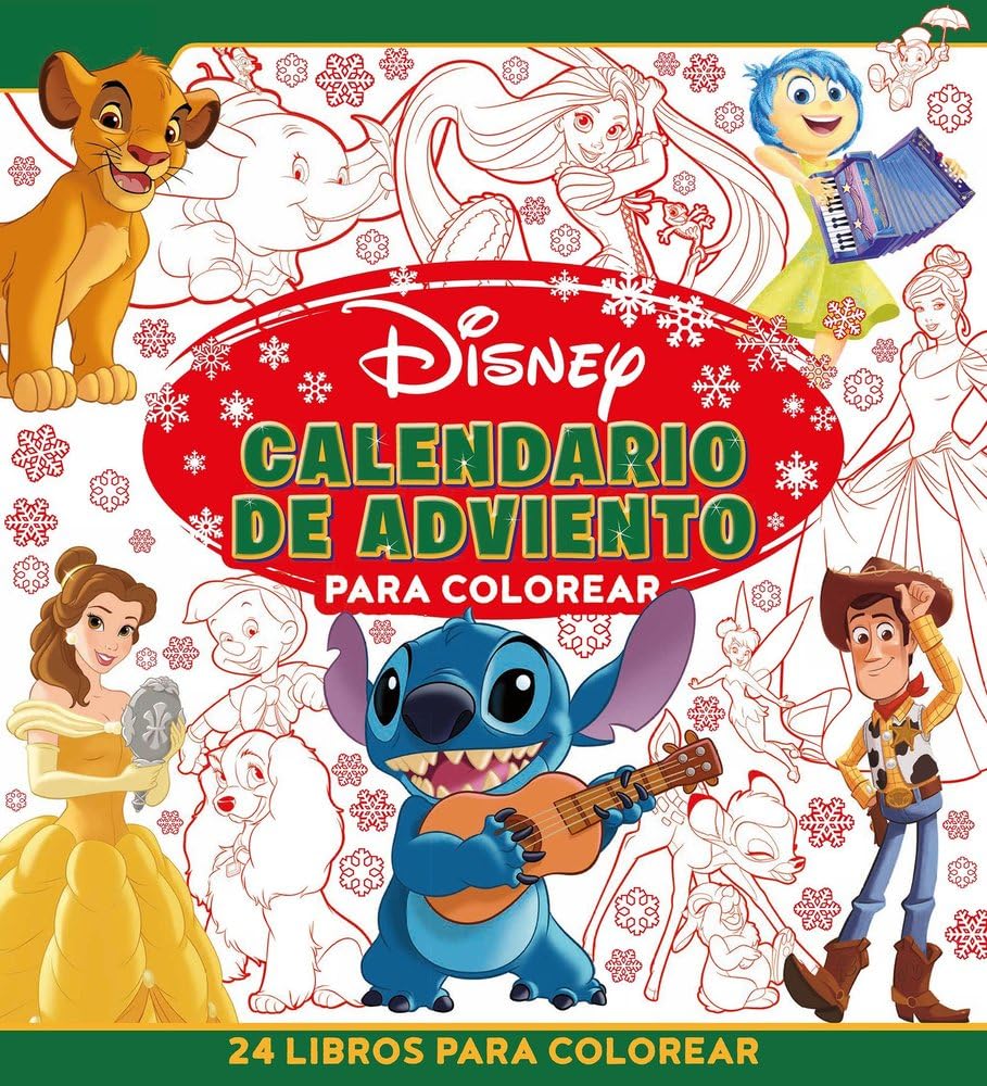 Disney. Calendario de Adviento para colorear: 24 libros para colorear