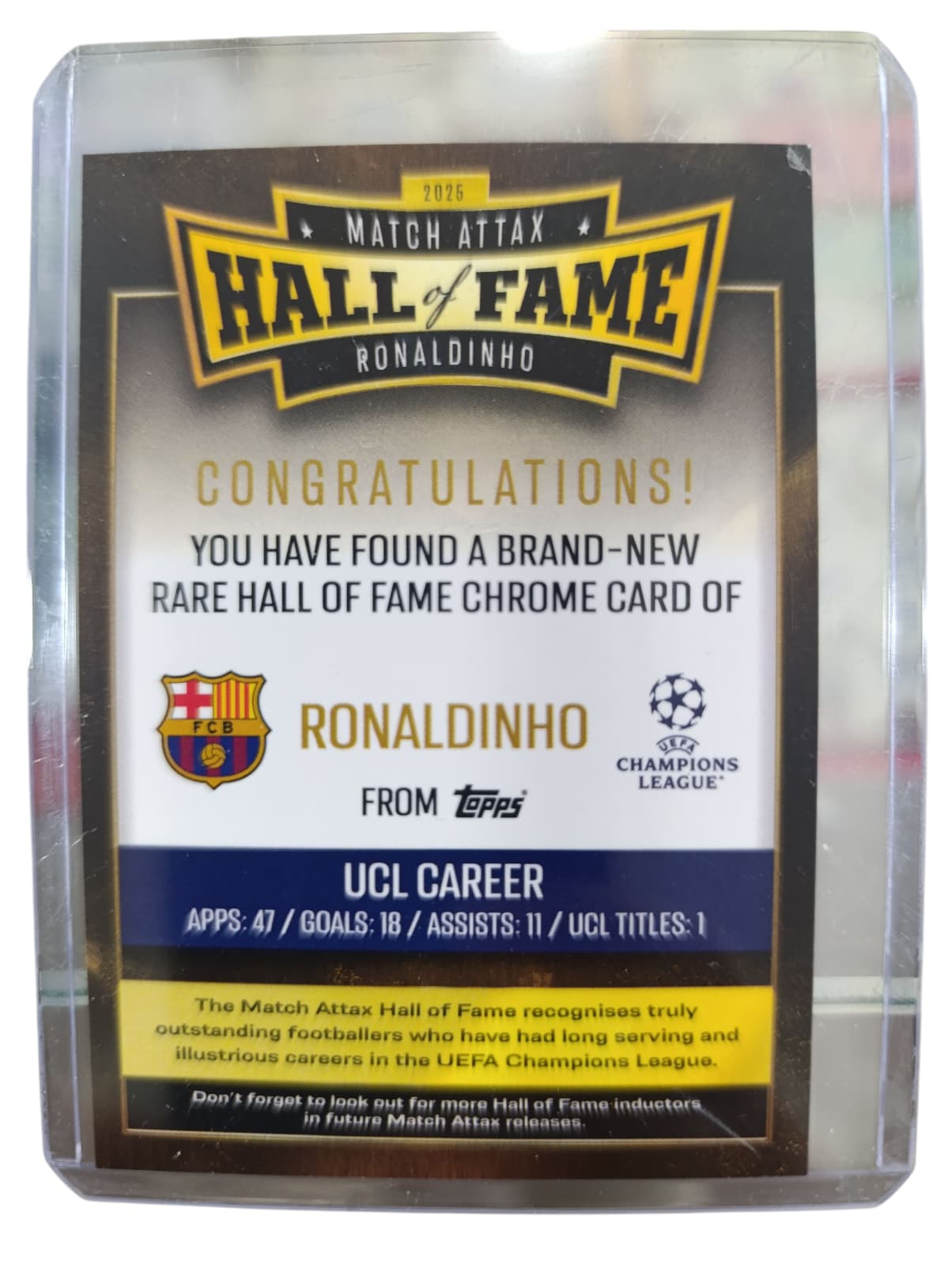 MATCH ATTAX SEASON 2025-26 HALL OF FAME RONALDINHO