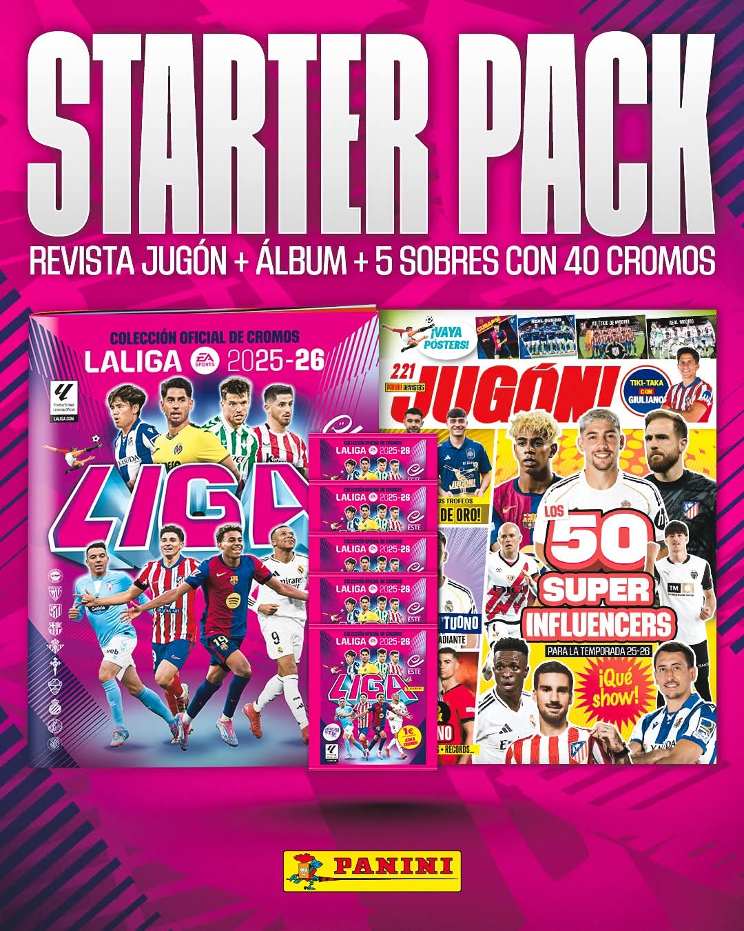 JUGON 221 Y ALBUM LALIGA ESTE 2025-2026 de PANINI
