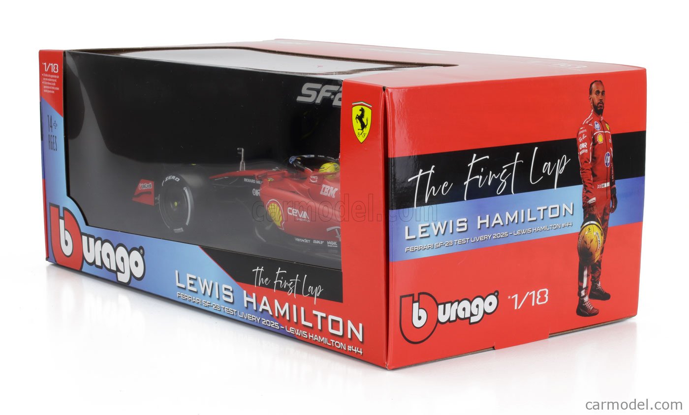 BURAGO 1/18 LEWIS HAMILTON 18-16812H FERRARI SF-23 TEST LIVERY 2025