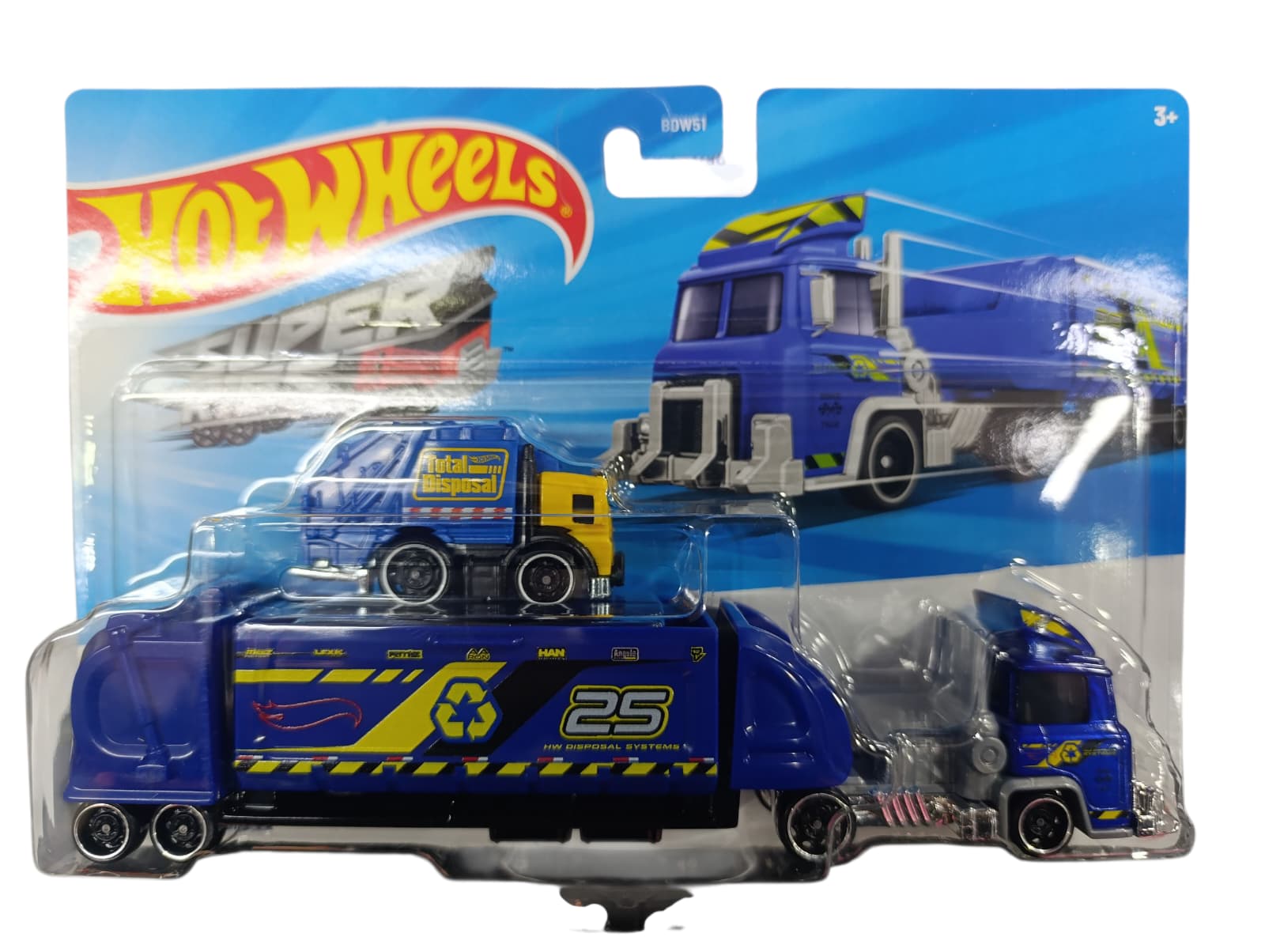 HOT WHEELS SUPER RIGS TRASH BASHER JDJ59