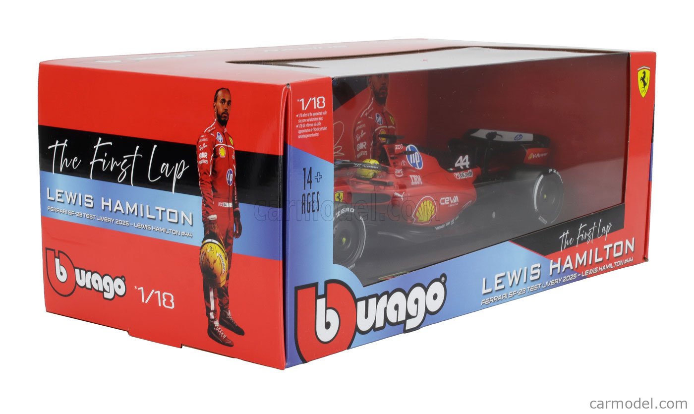 BURAGO 1/18 LEWIS HAMILTON 18-16812H FERRARI SF-23 TEST LIVERY 2025