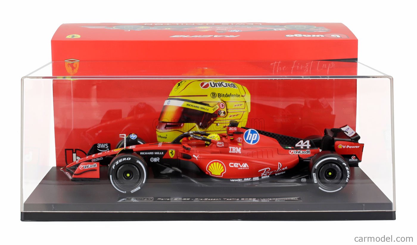 BURAGO 1/18 LEWIS HAMILTON LIMITED EDITION 18-16820H FERRARI SF-23 TEST LIVERY 2025