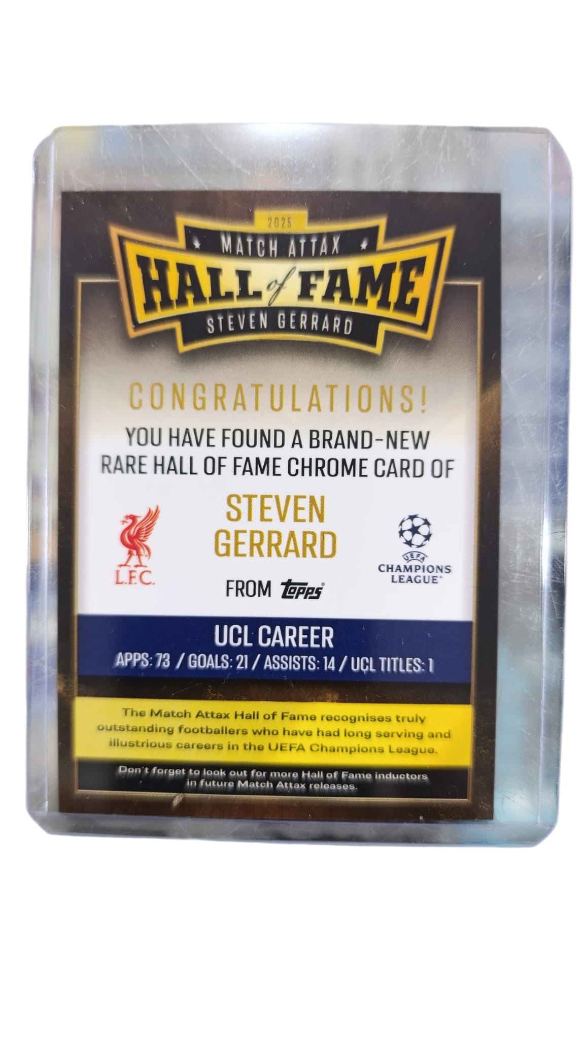 MATCH ATTAX SEASON 2025-26 HALL OF FAME STEVEN GERRARD