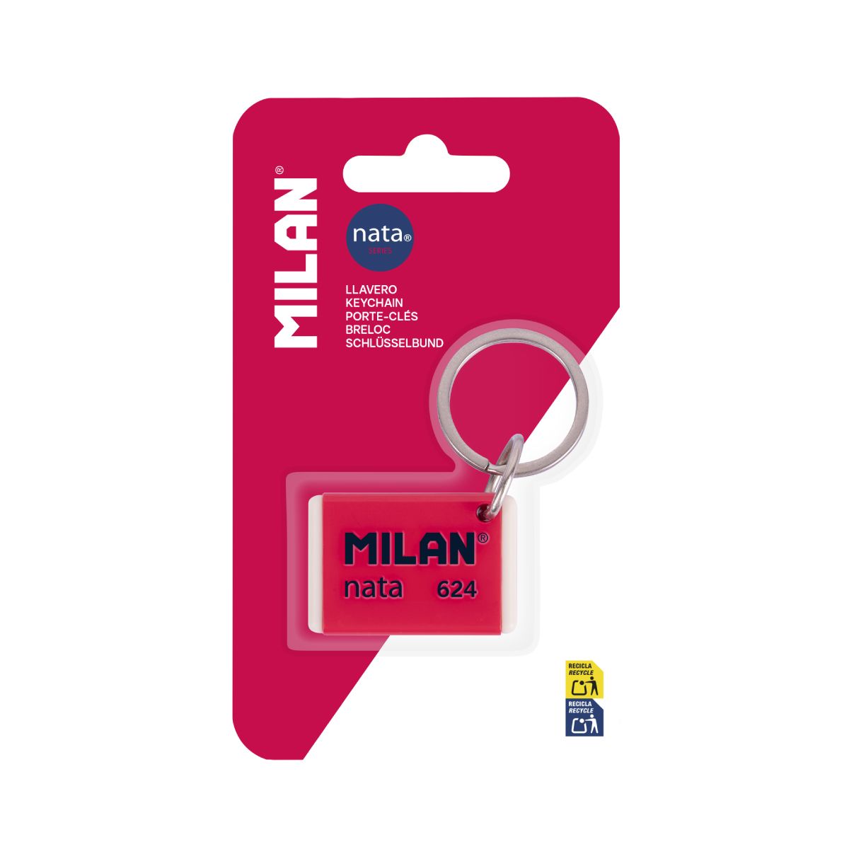 Blíster llavero goma MILAN nata® 624