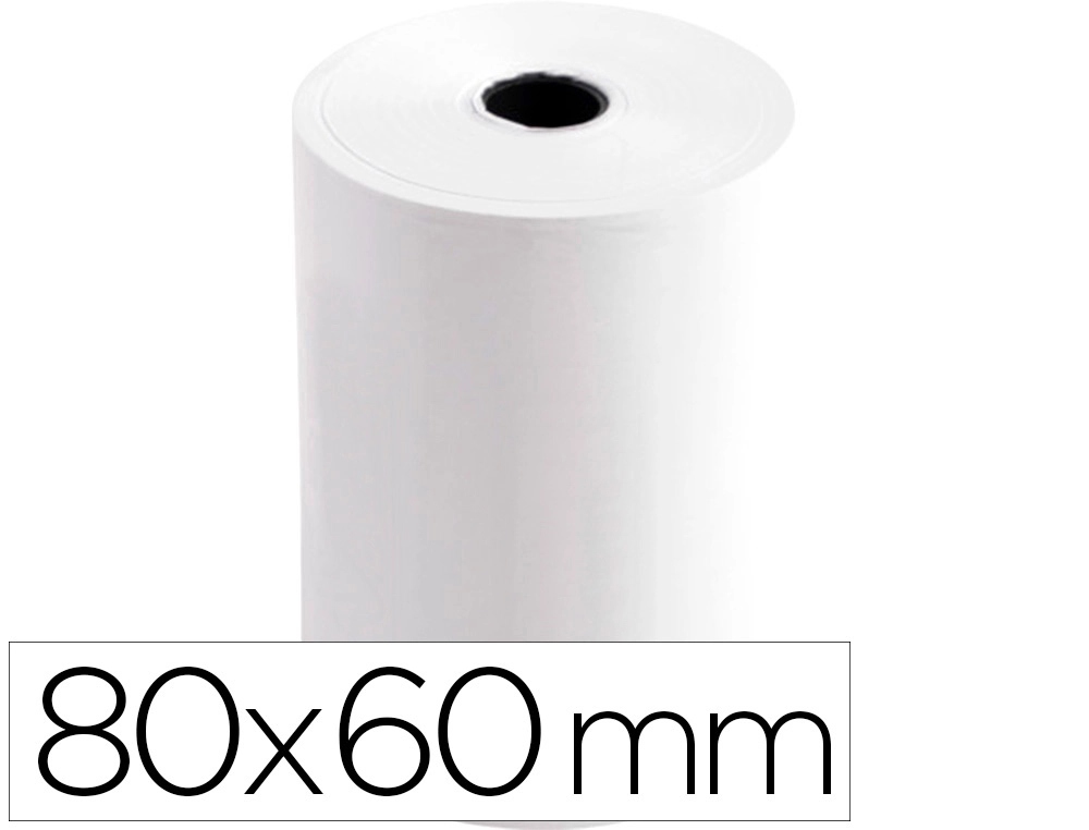 PAQUETE 1O UNID Rollo sumadora termico greening 80 mm ancho x 60 mm diametro sin bisfenol a papel de 70 g/m2.