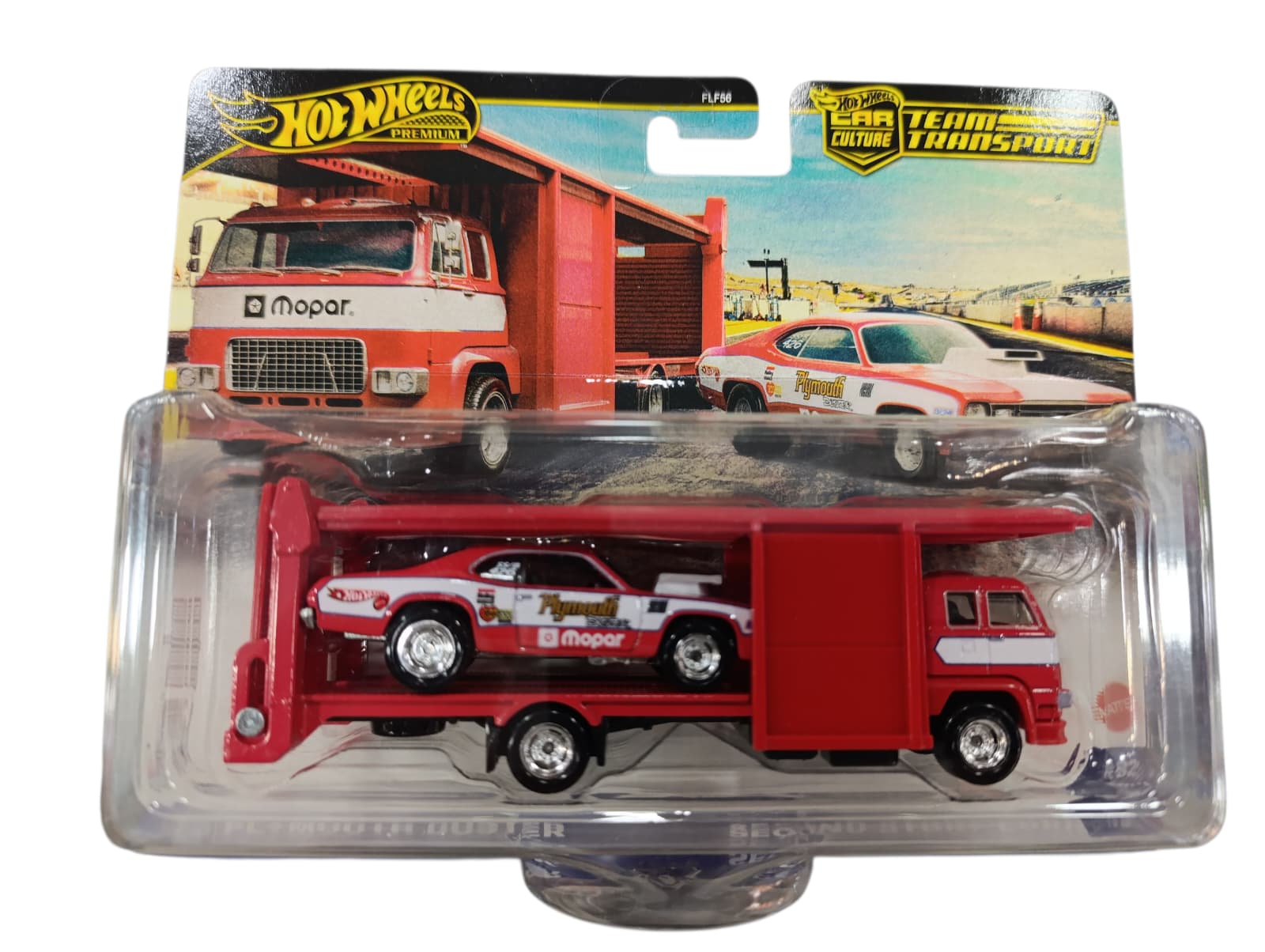 HOTWHEELS PREMIUM CAR CULTURE TEAM TRANSPORT '73 PLYMOUTH DUSTER JBM38