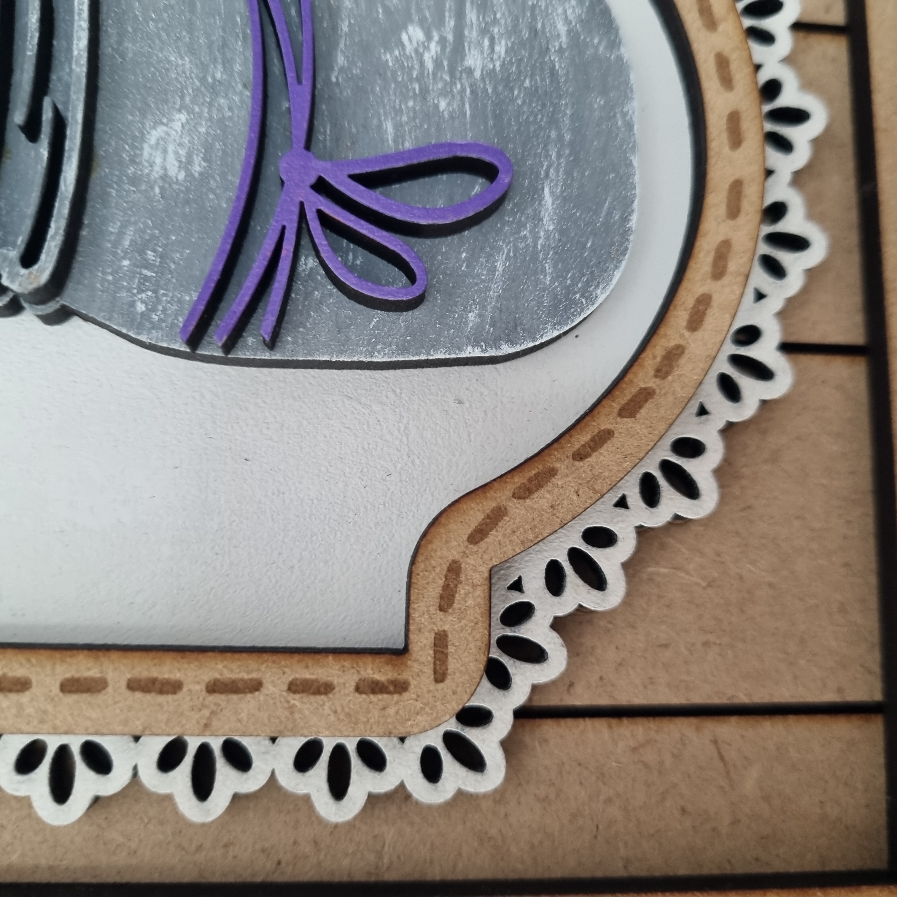 Lace Framed Mason Jar Picture