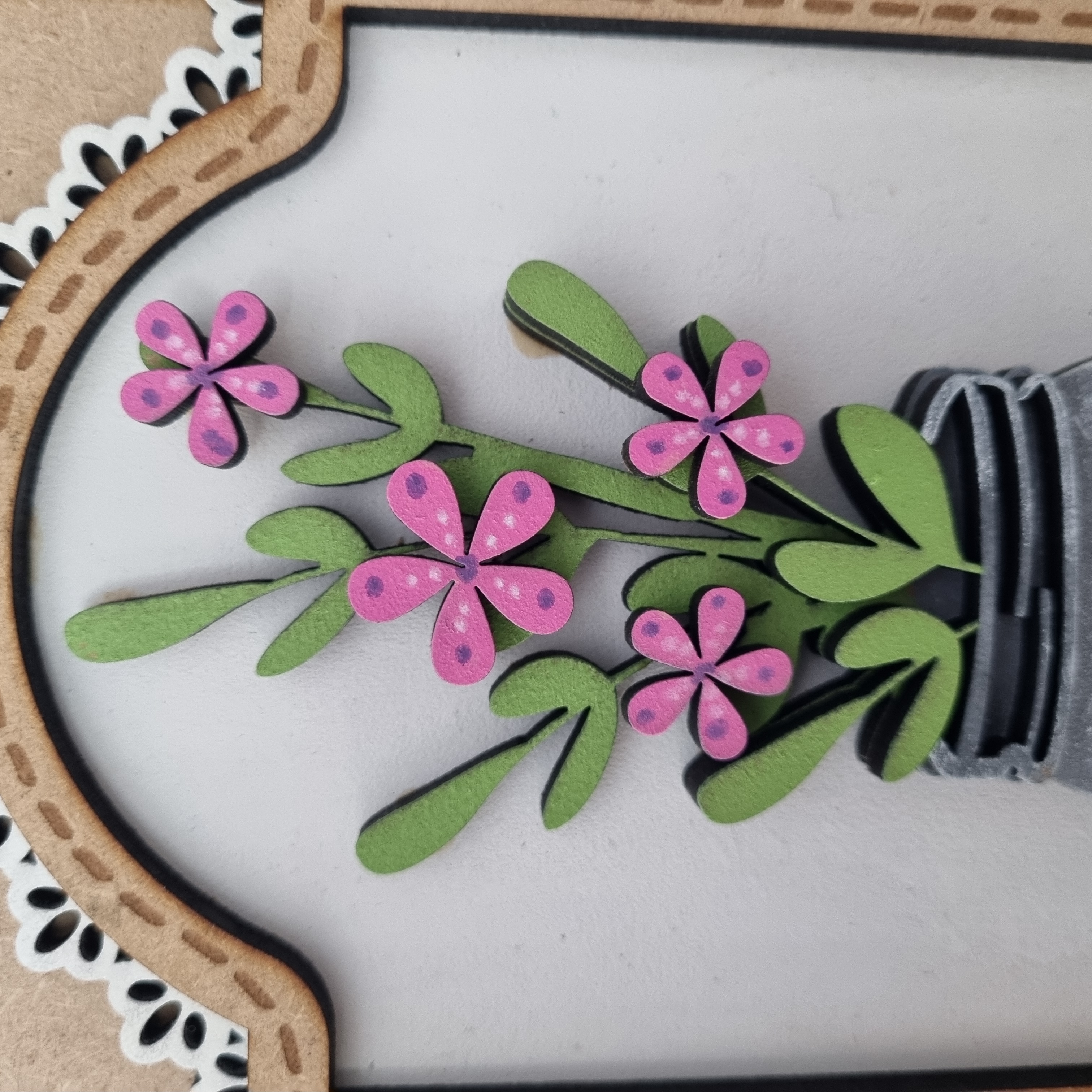 Lace Framed Mason Jar Picture