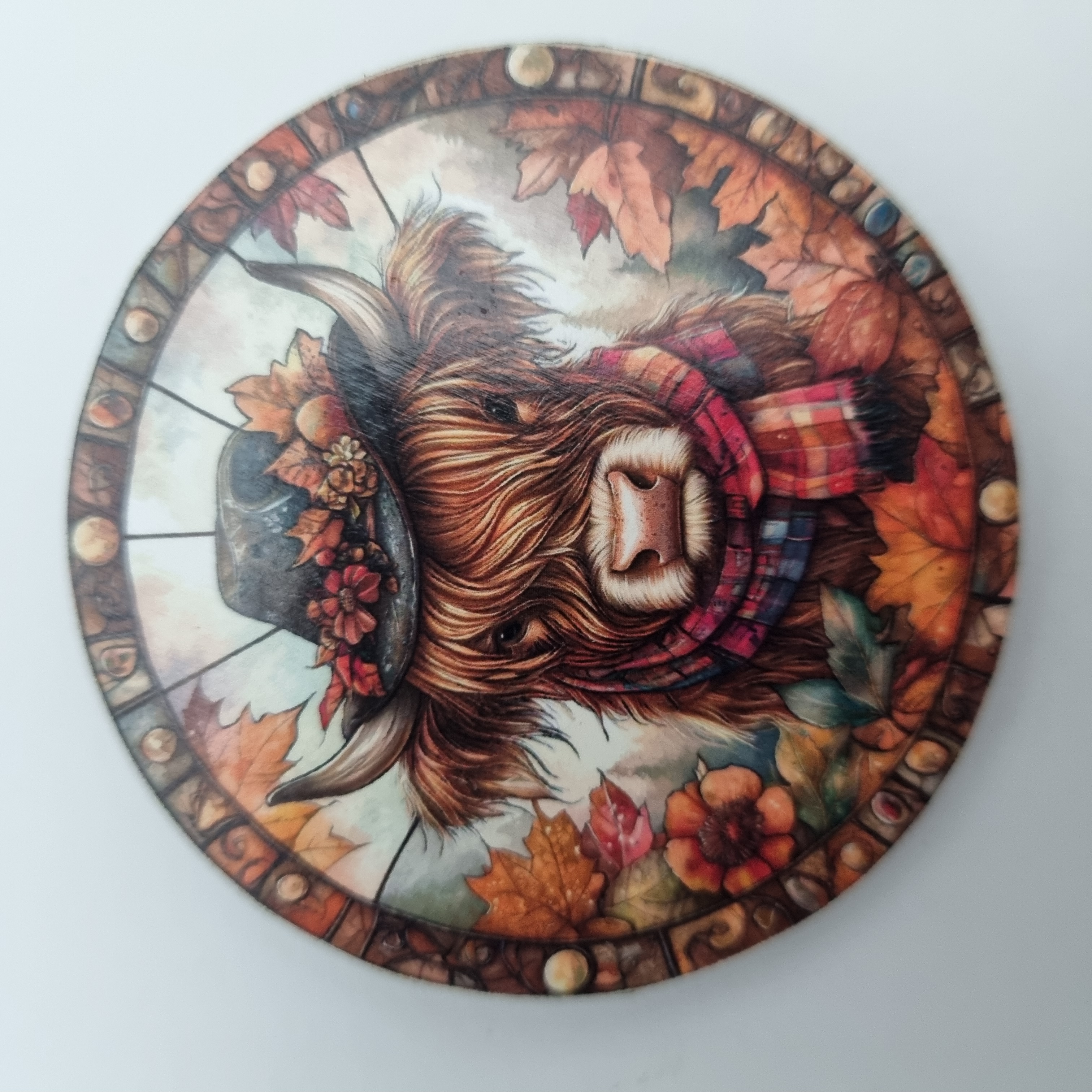 Highland Cow Round Fridge Magnet 