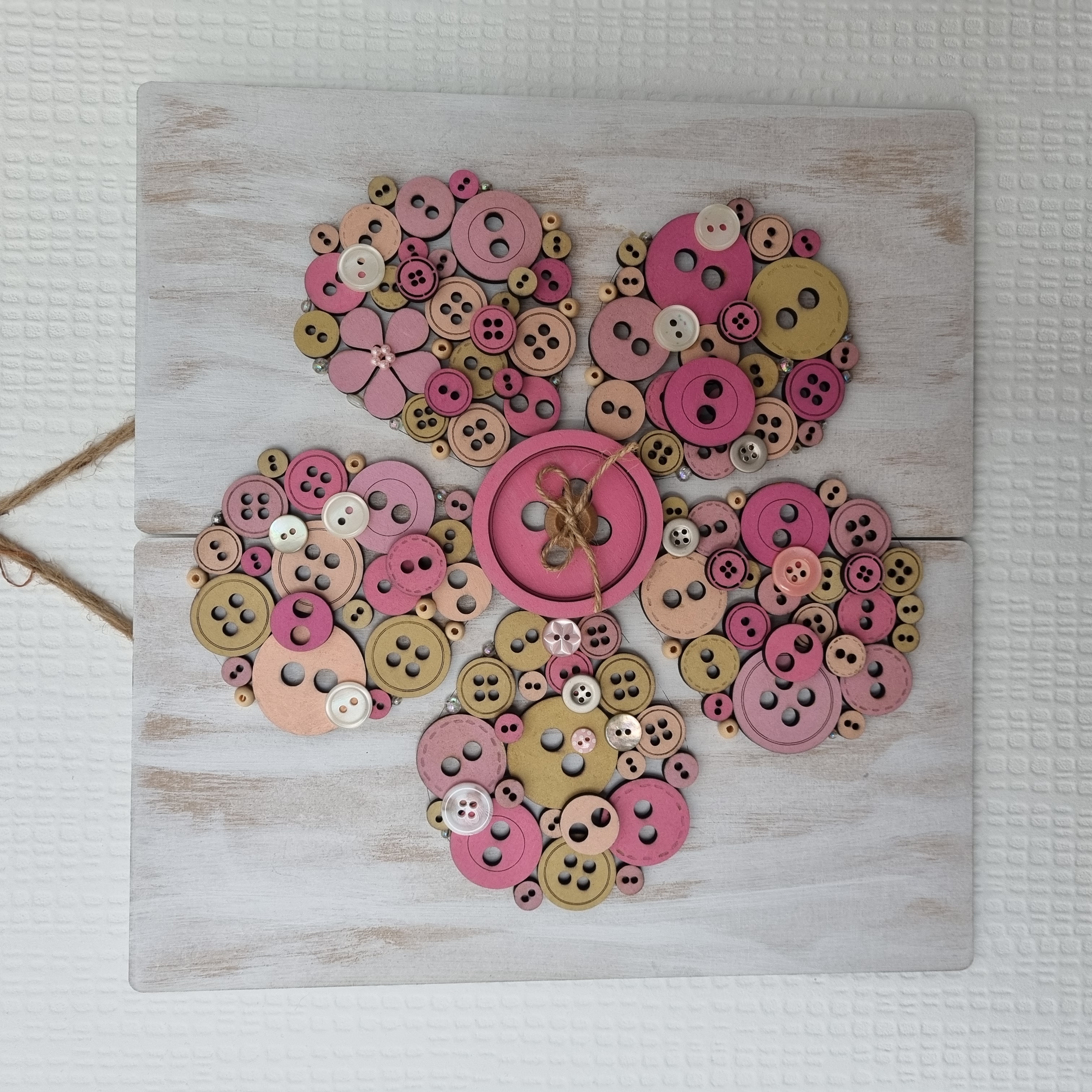 Button Flower Picture Plaque