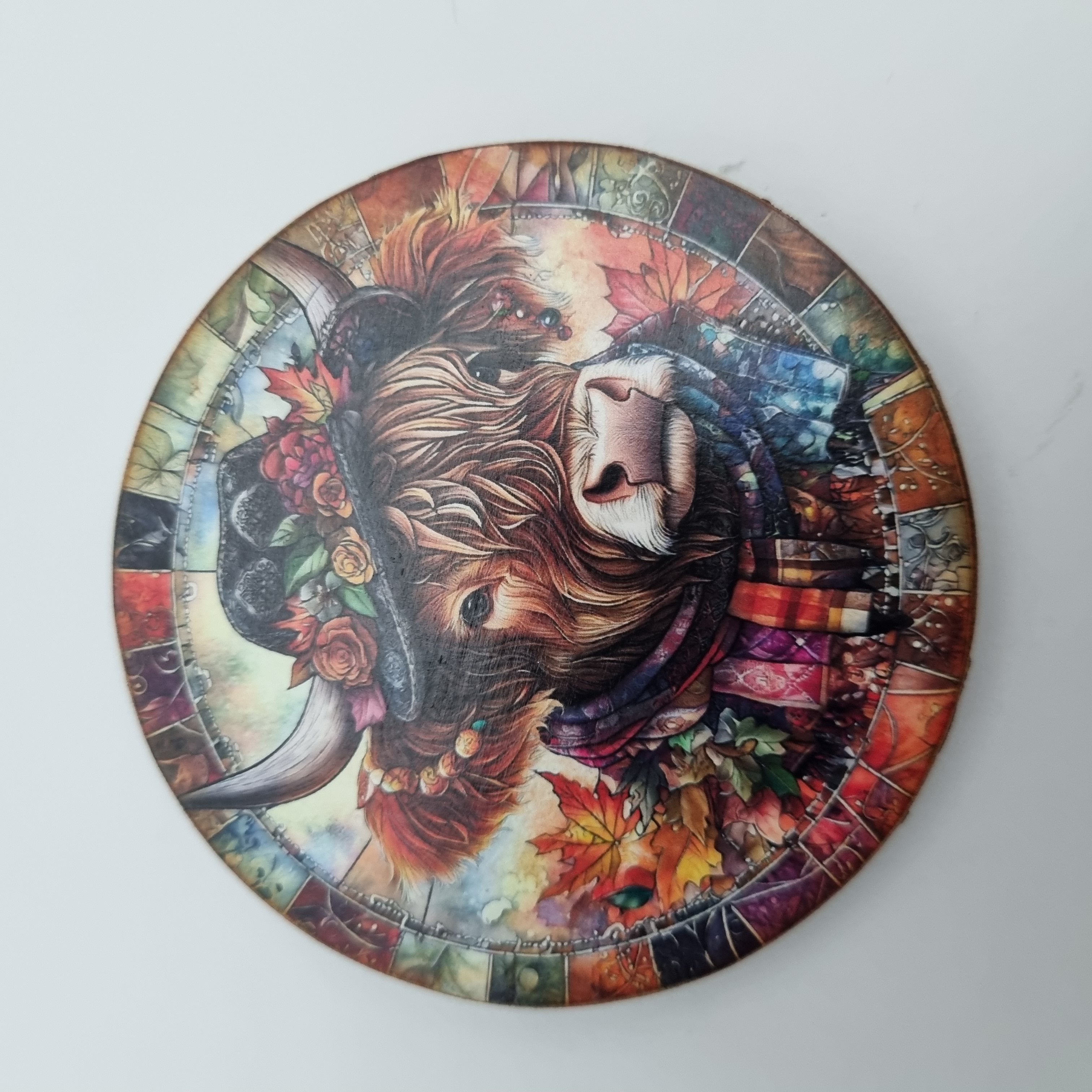 Highland Cow Round Fridge Magnet 