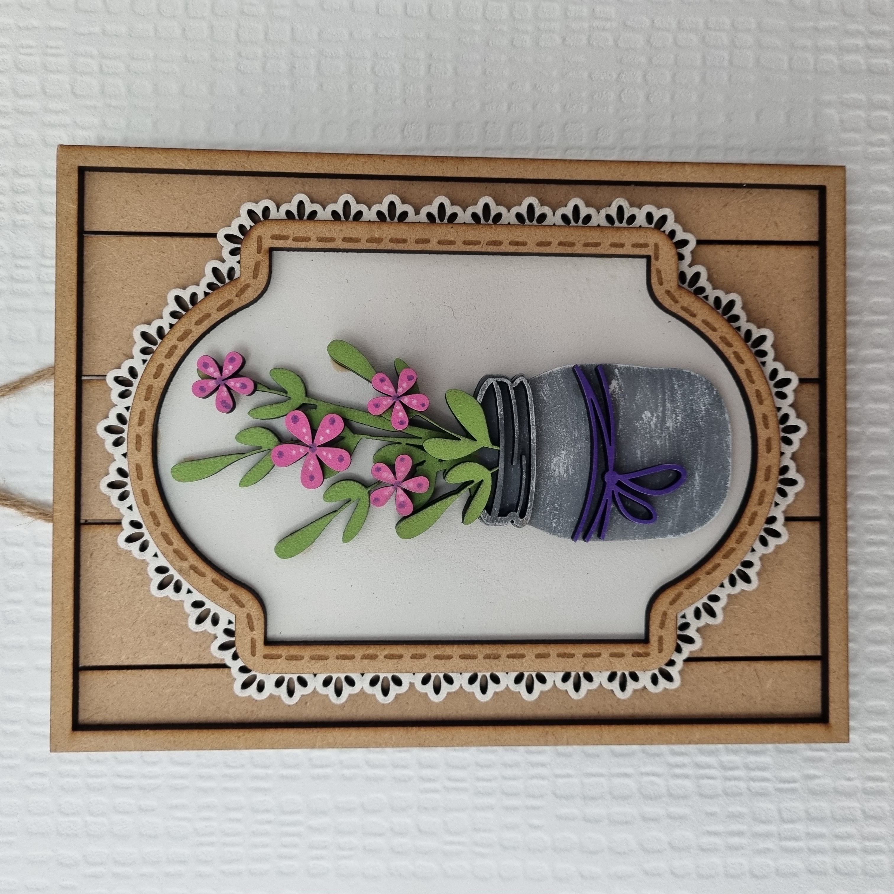 Lace Framed Mason Jar Picture