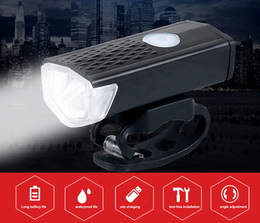 LED pakraunamų žibintų komplektas dviračiui