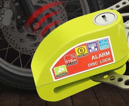 Universali motociklo spyna su garsiniu signalu