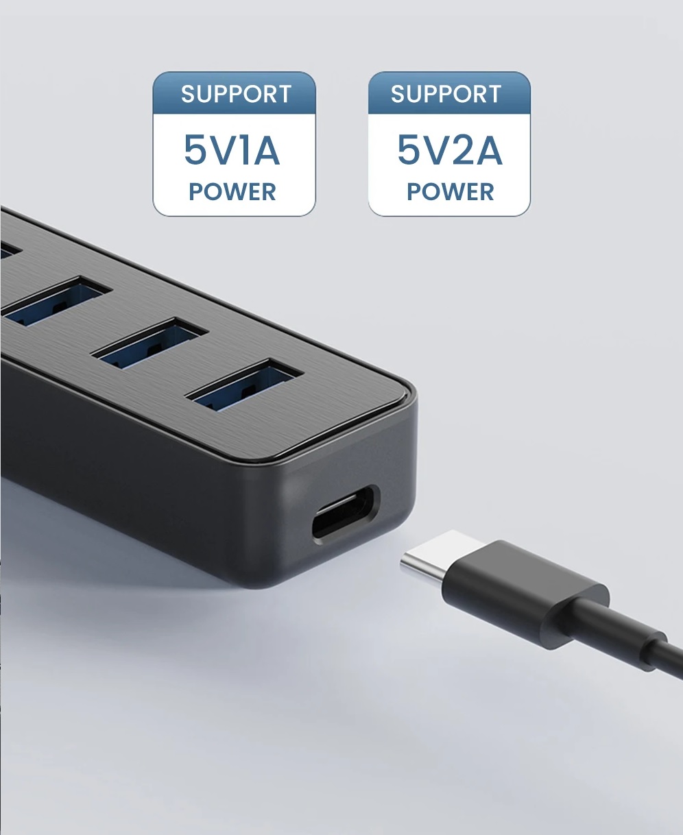 4 jungčių USB 3.0  šakotuvas / hubas su Type-C 