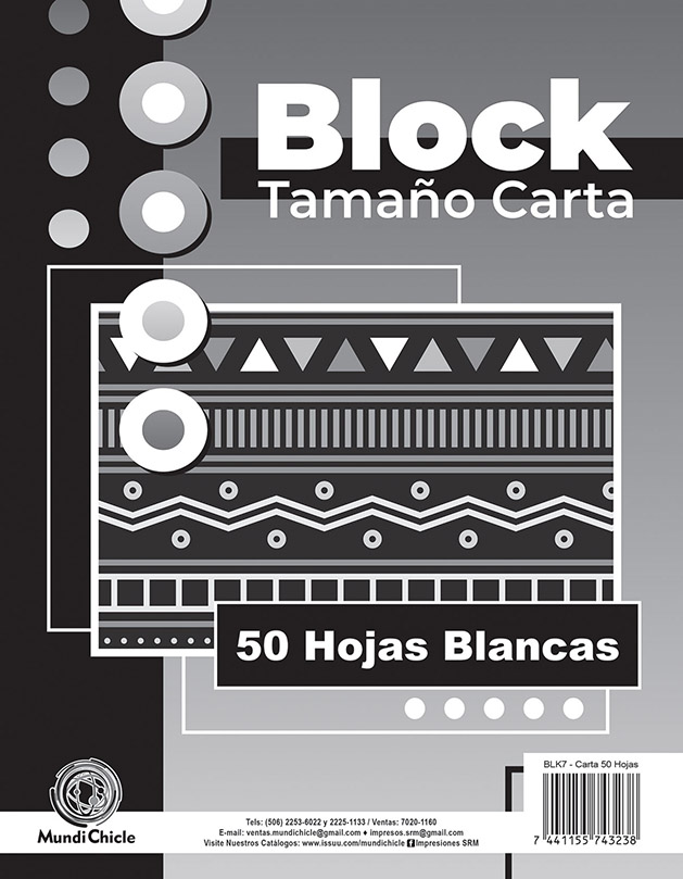 Block Hoja Lisa y Rayado #1