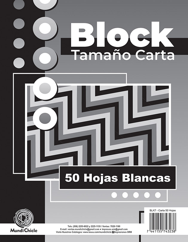 Block Hoja Lisa y Rayado #1