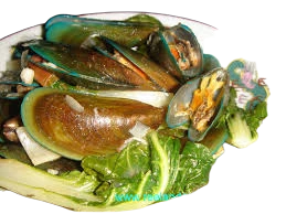 Buttered Mussel / Tahong with Pechay