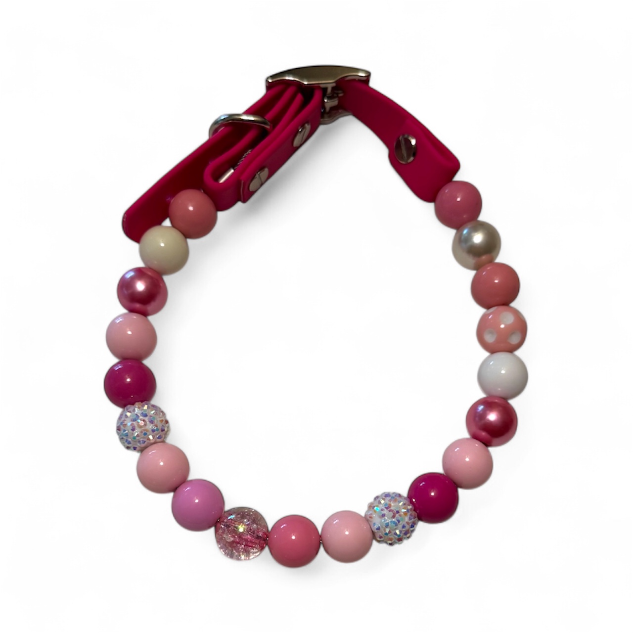 Pink Acrylic Beaded Collar