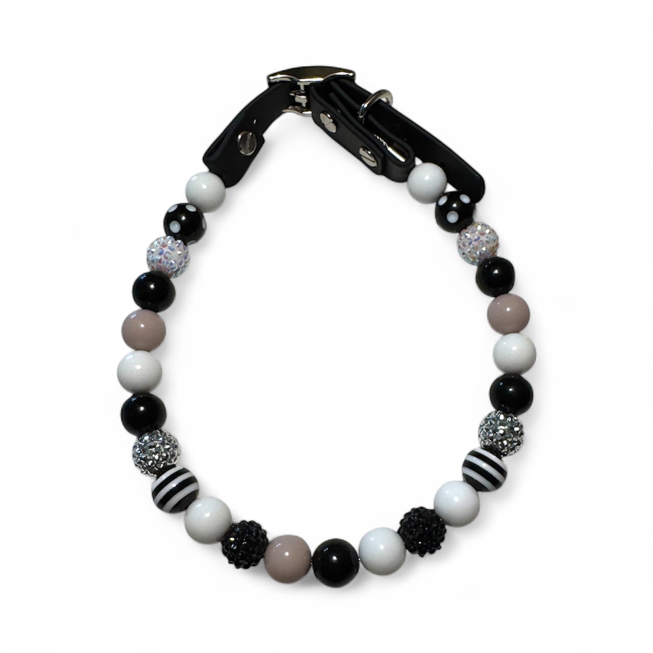 Black and White Acrylic Beaded Collar