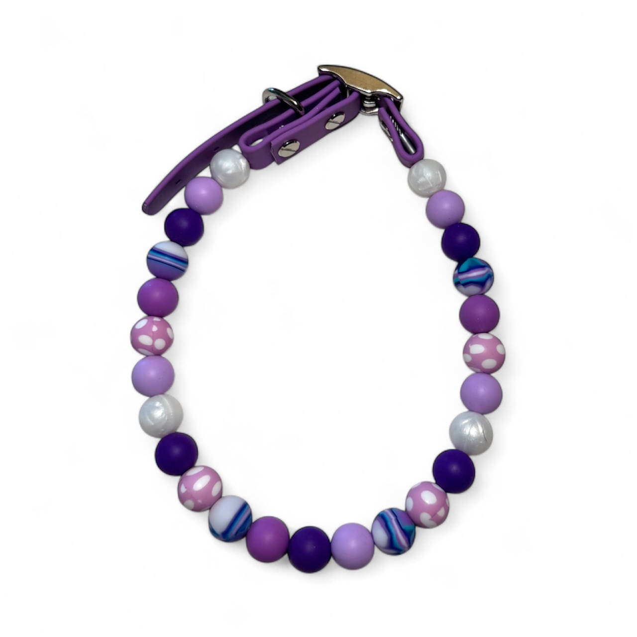 Purple Silicone/Acrylic Beaded Collar