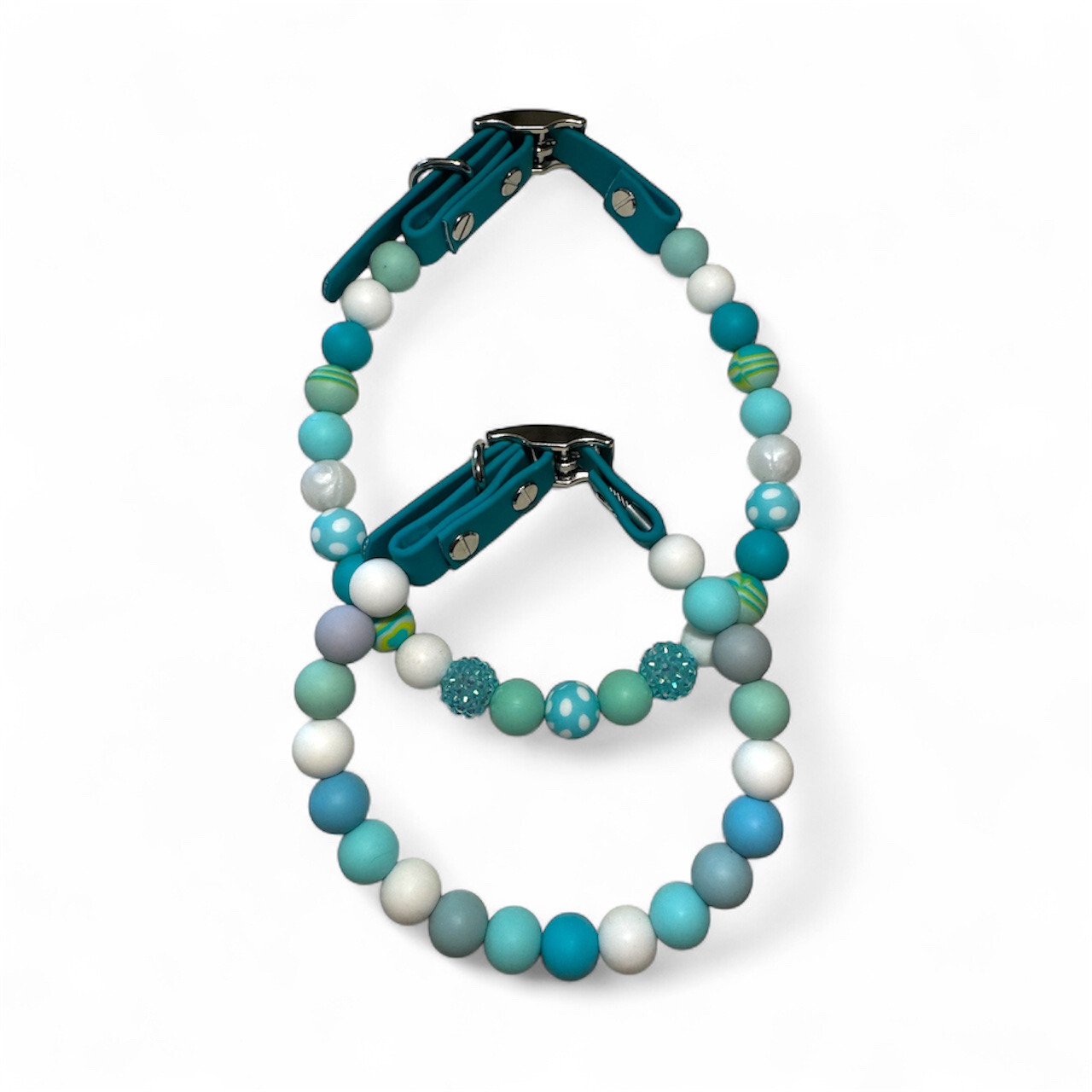 Turquoise Silicone Beaded Collar