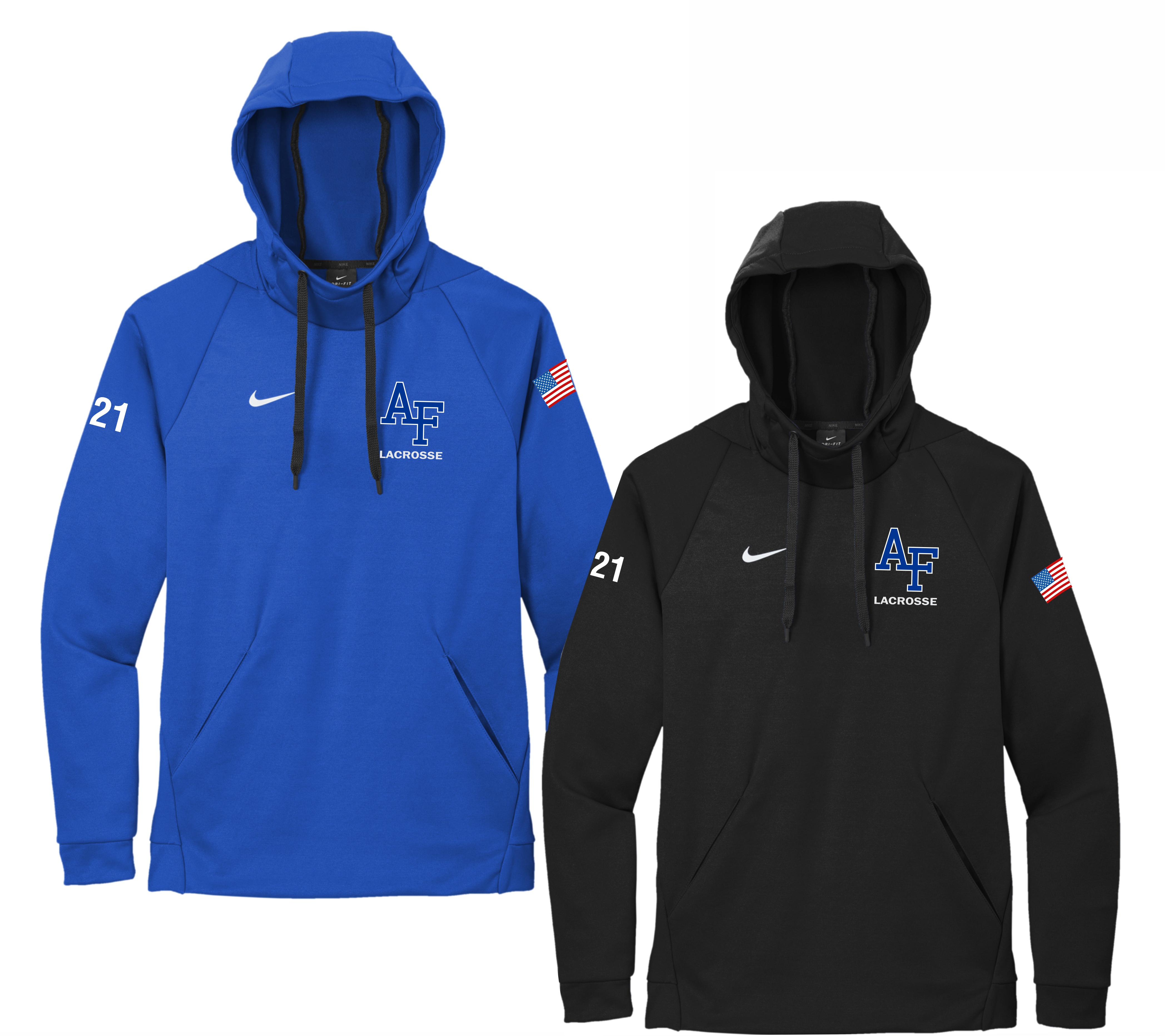 Nike Therma-FIT Pullover Fleece Hoodie AF left chest