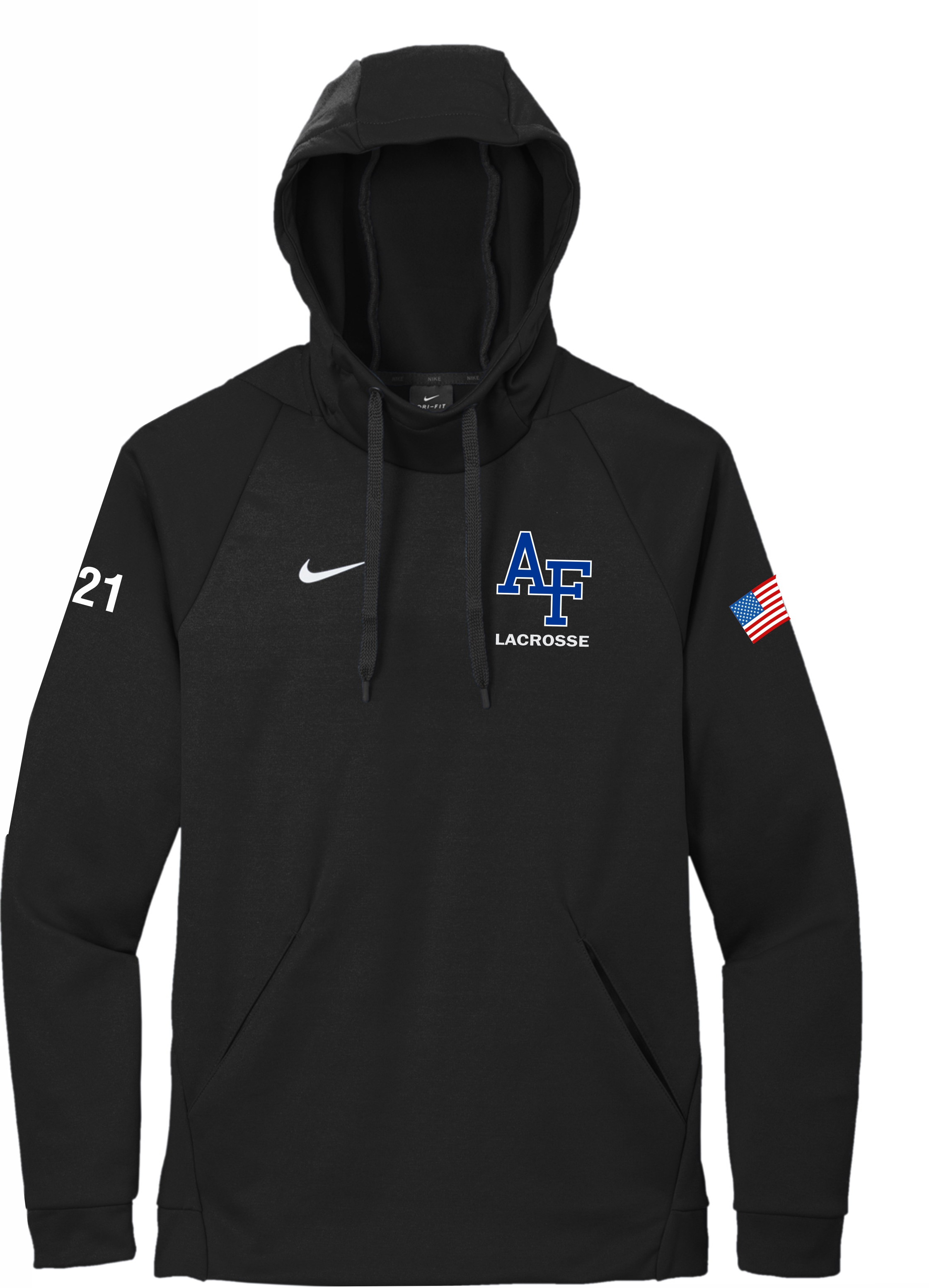 Nike Therma-FIT Pullover Fleece Hoodie AF left chest