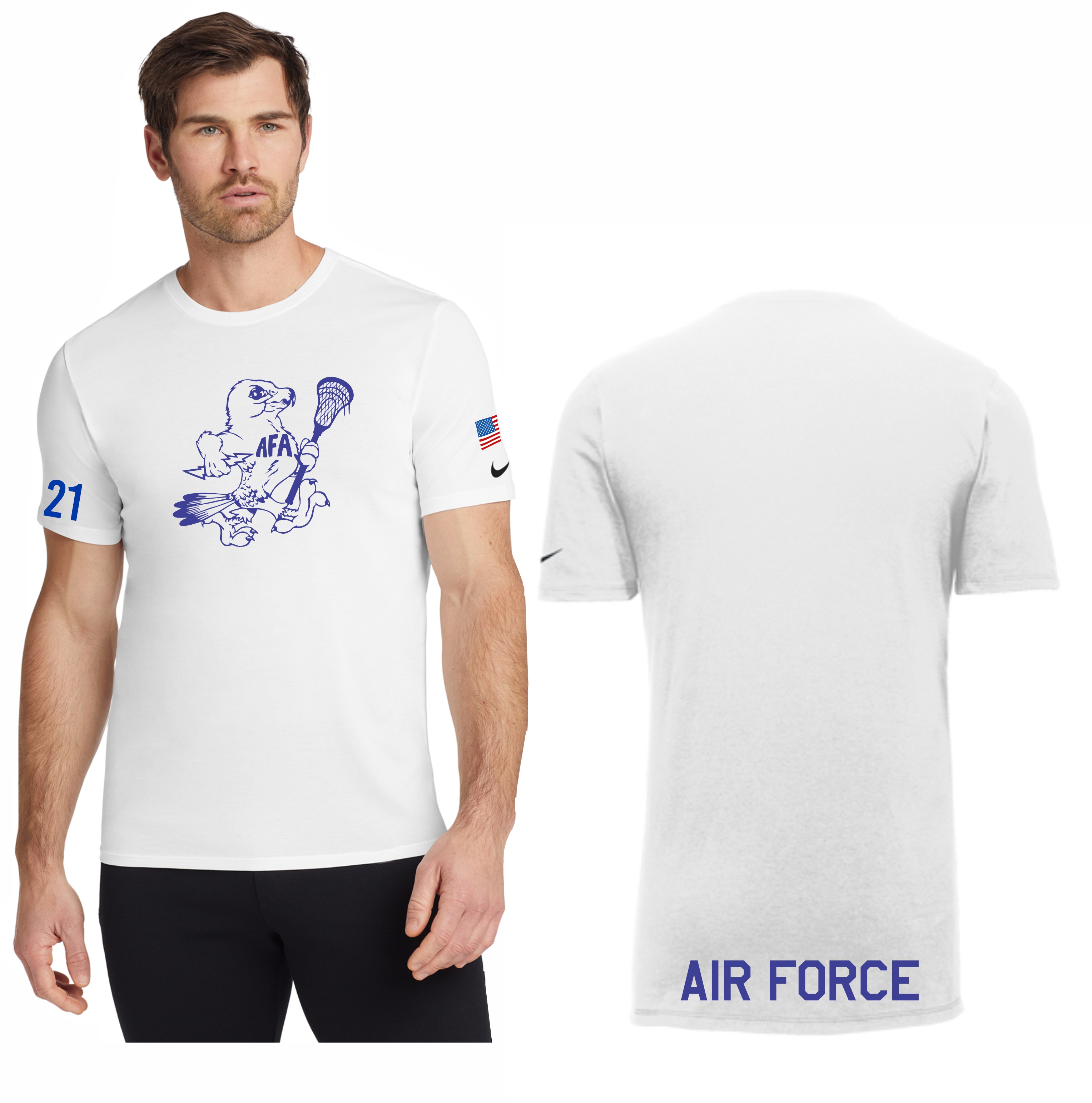 Nike Dri-FIT Cotton/Poly Tee White S/S AF Bird design