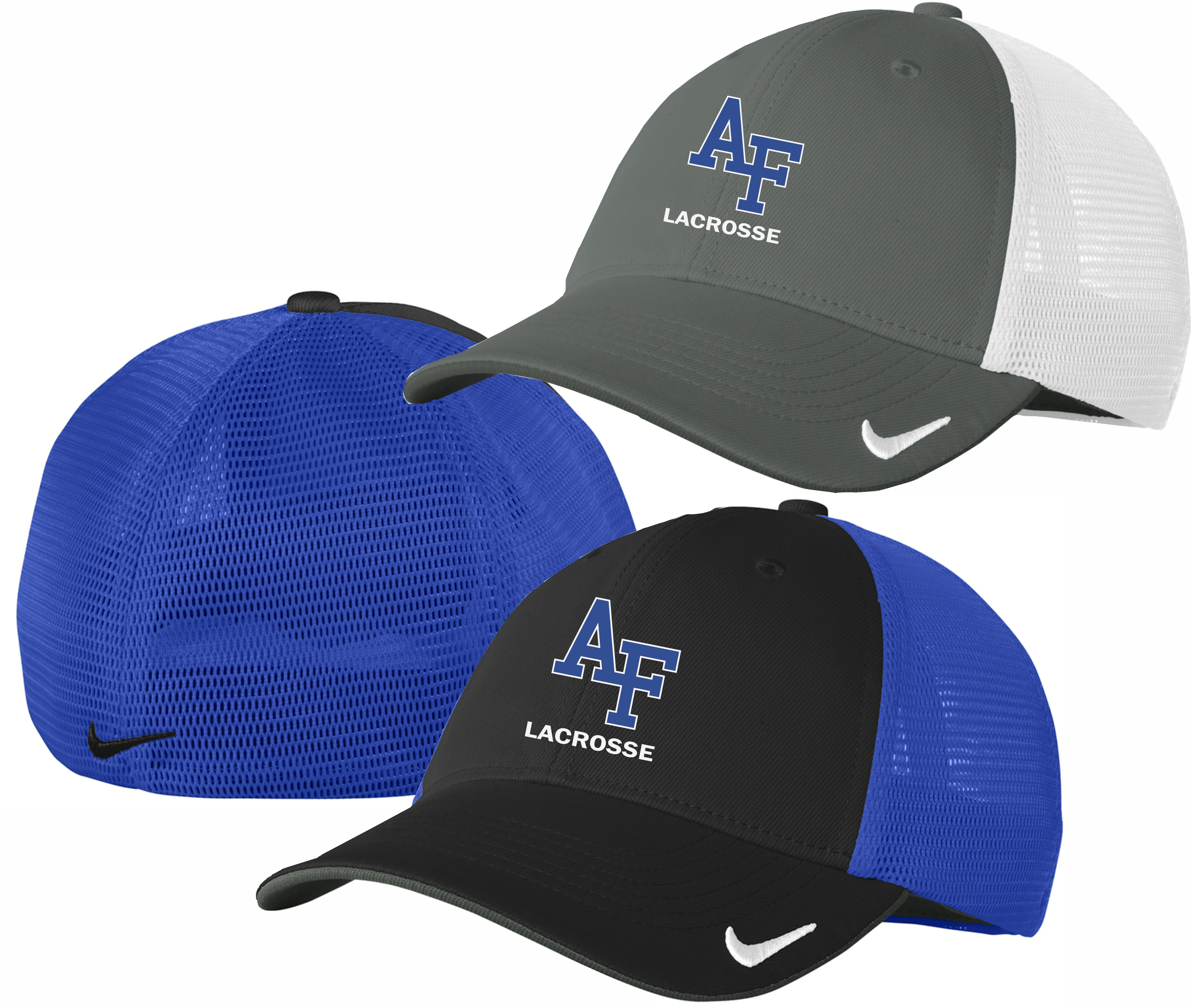 Nike Stretch-to-Fit Mesh Back Cap with AF Lacrosse 