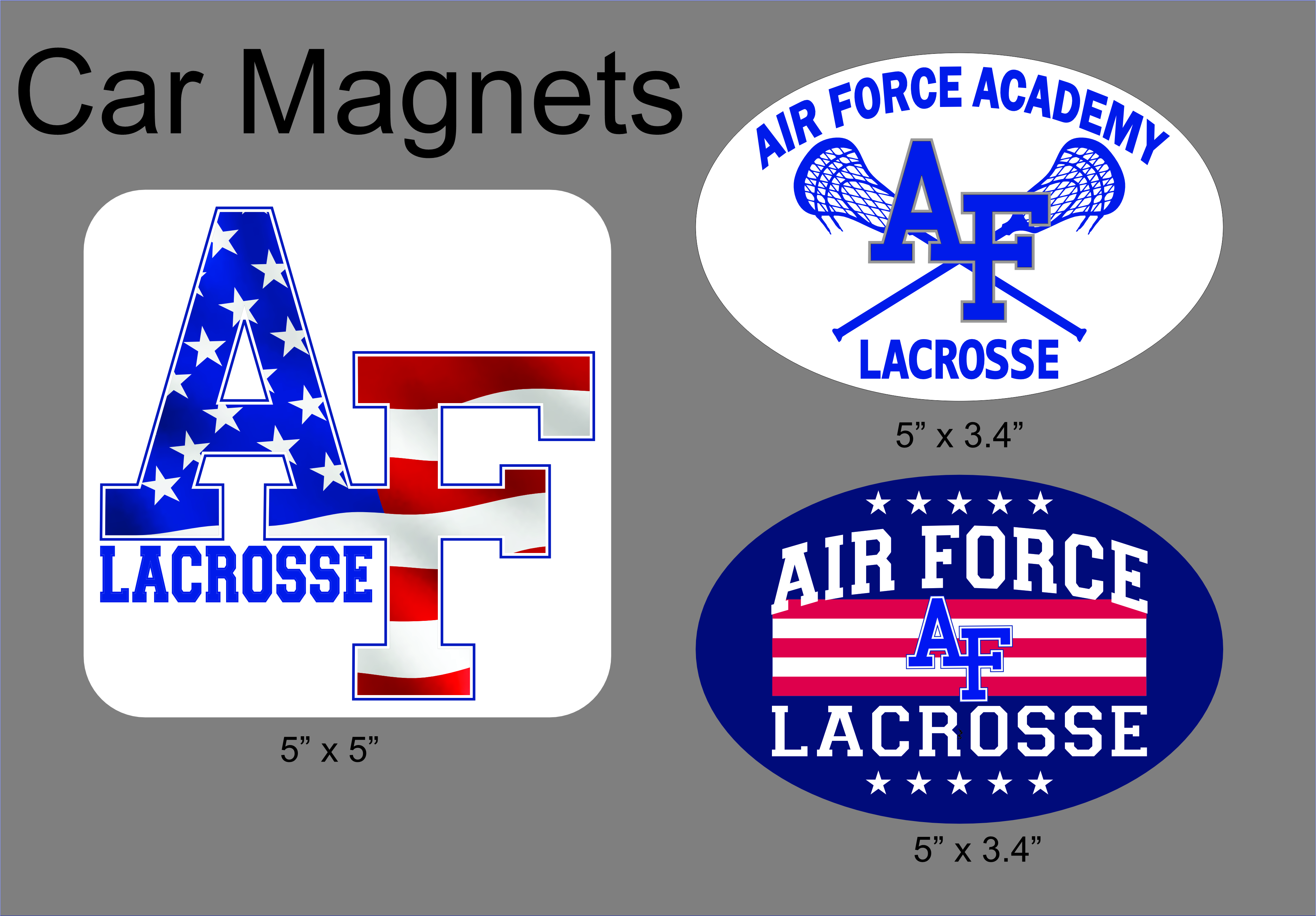 Air Force Lacrosse Car Magnets