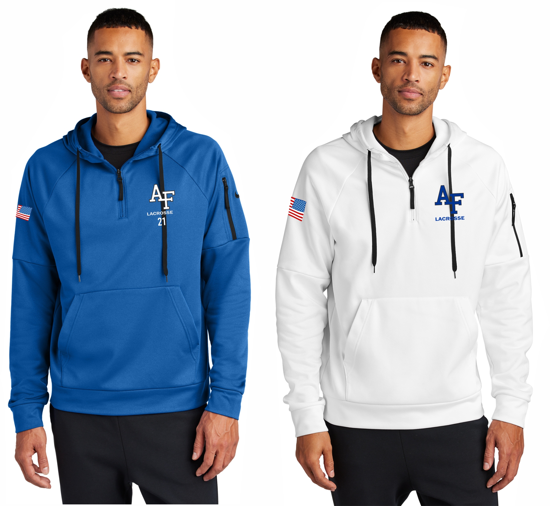 Nike Therma-FIT Pocket 1/4-Zip Fleece Hoodie AF left chest
