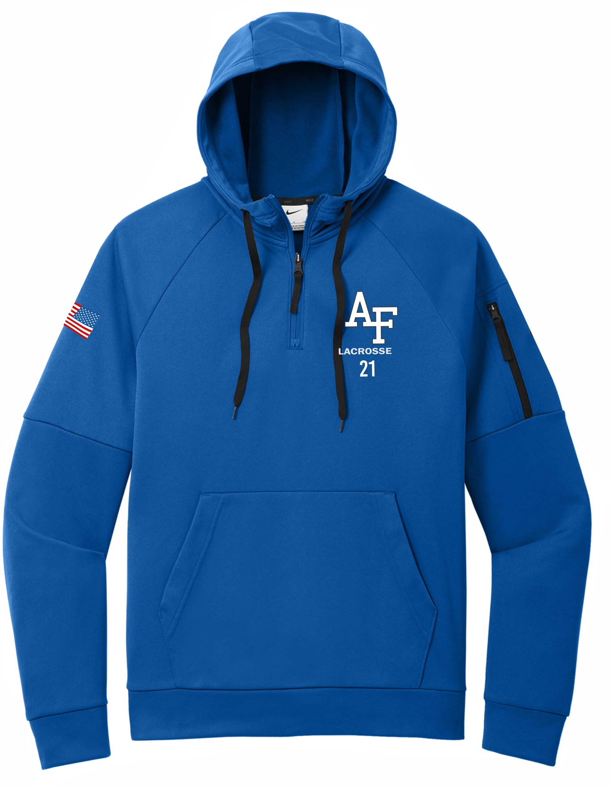 Nike Therma-FIT Pocket 1/4-Zip Fleece Hoodie AF left chest