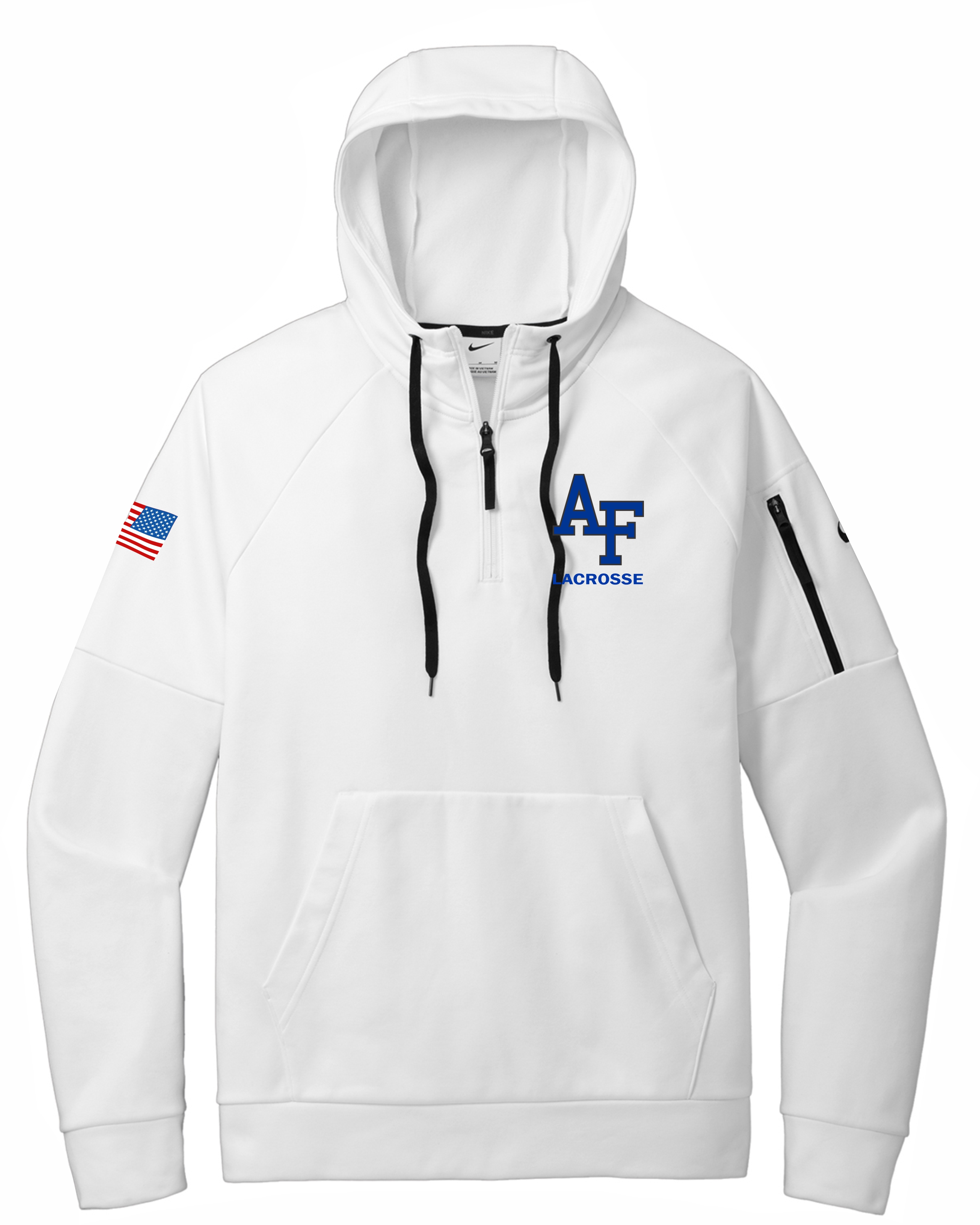 Nike Therma-FIT Pocket 1/4-Zip Fleece Hoodie AF left chest