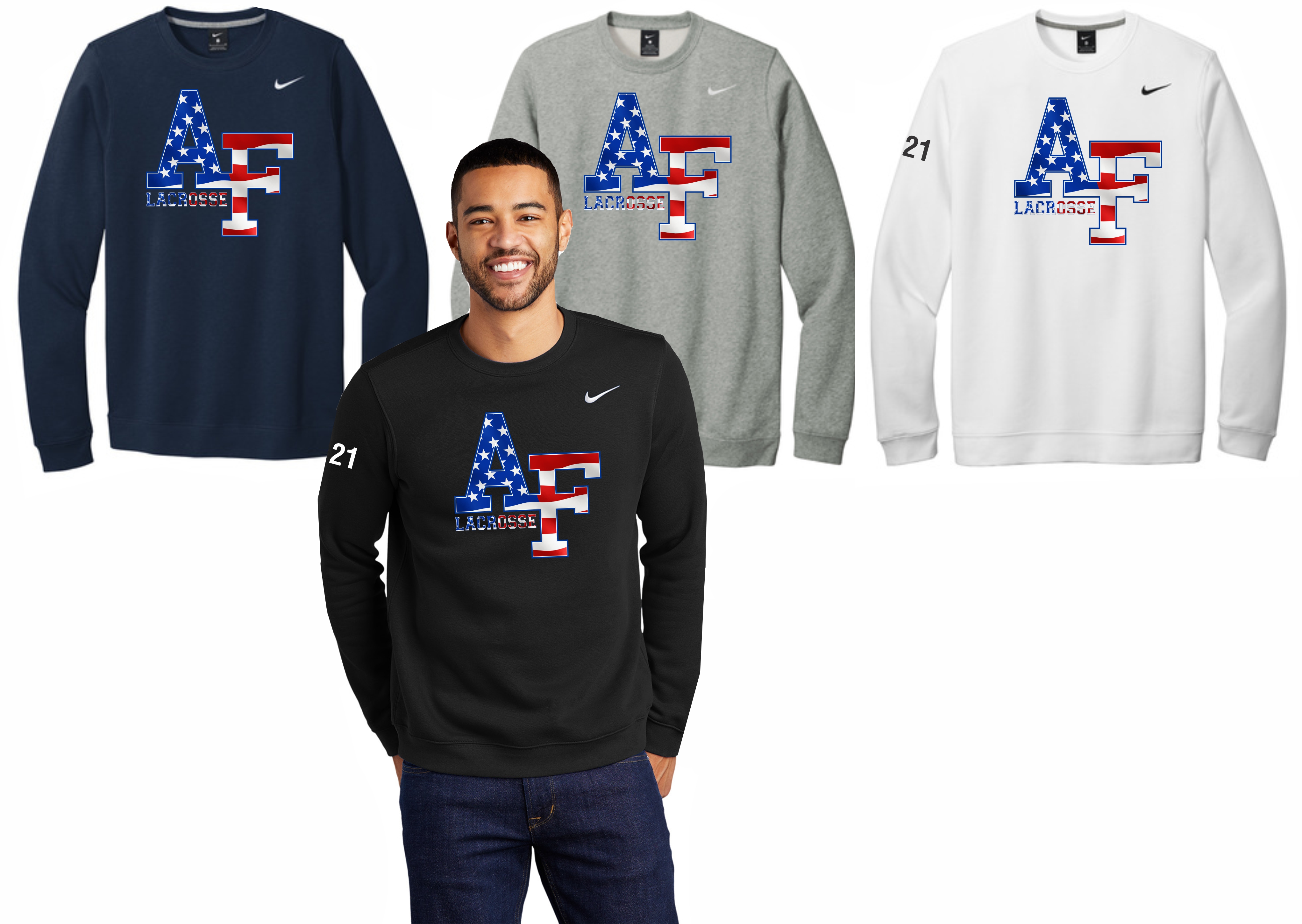 Nike Crewneck with Amercian Flag AF