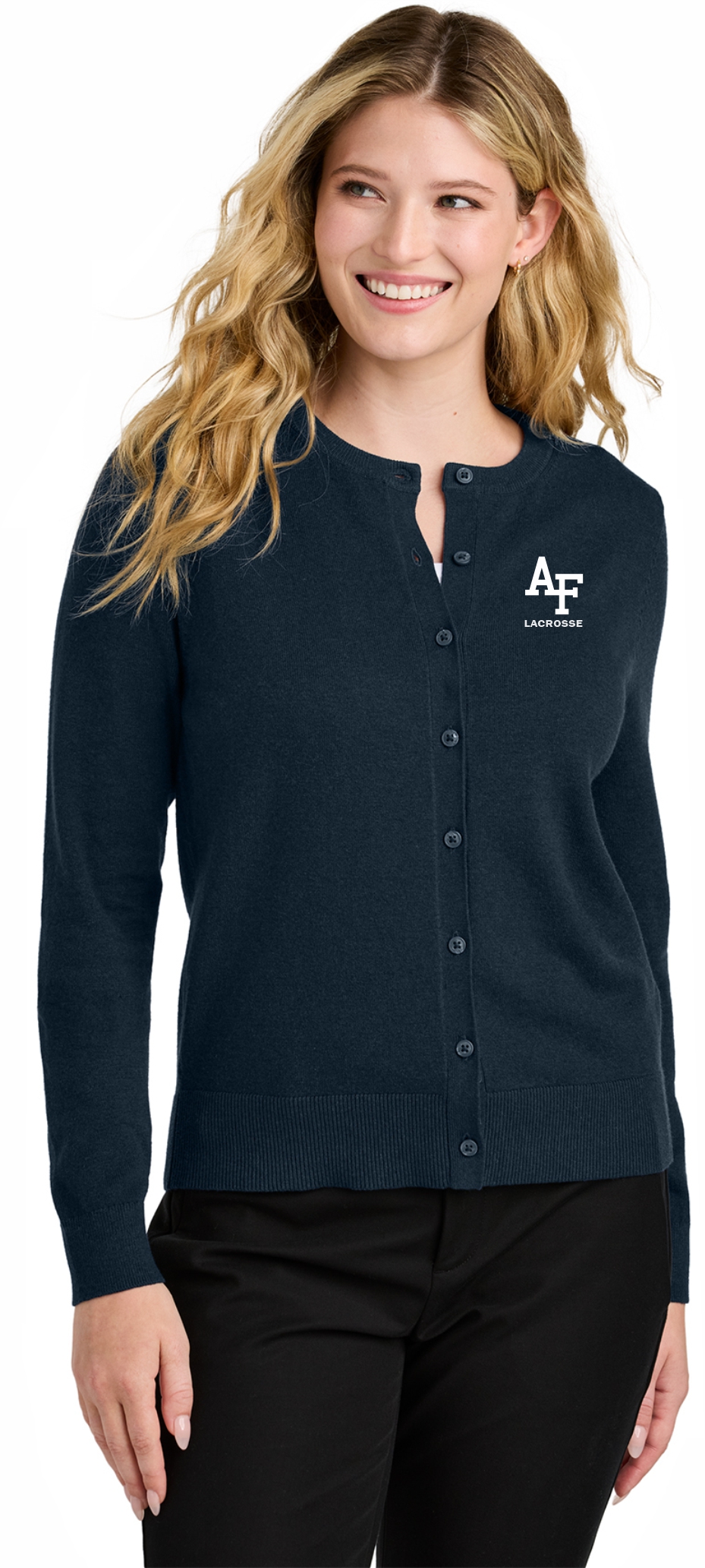 Port Authority® Women’s Easy Care Crewneck Cardigan Sweater