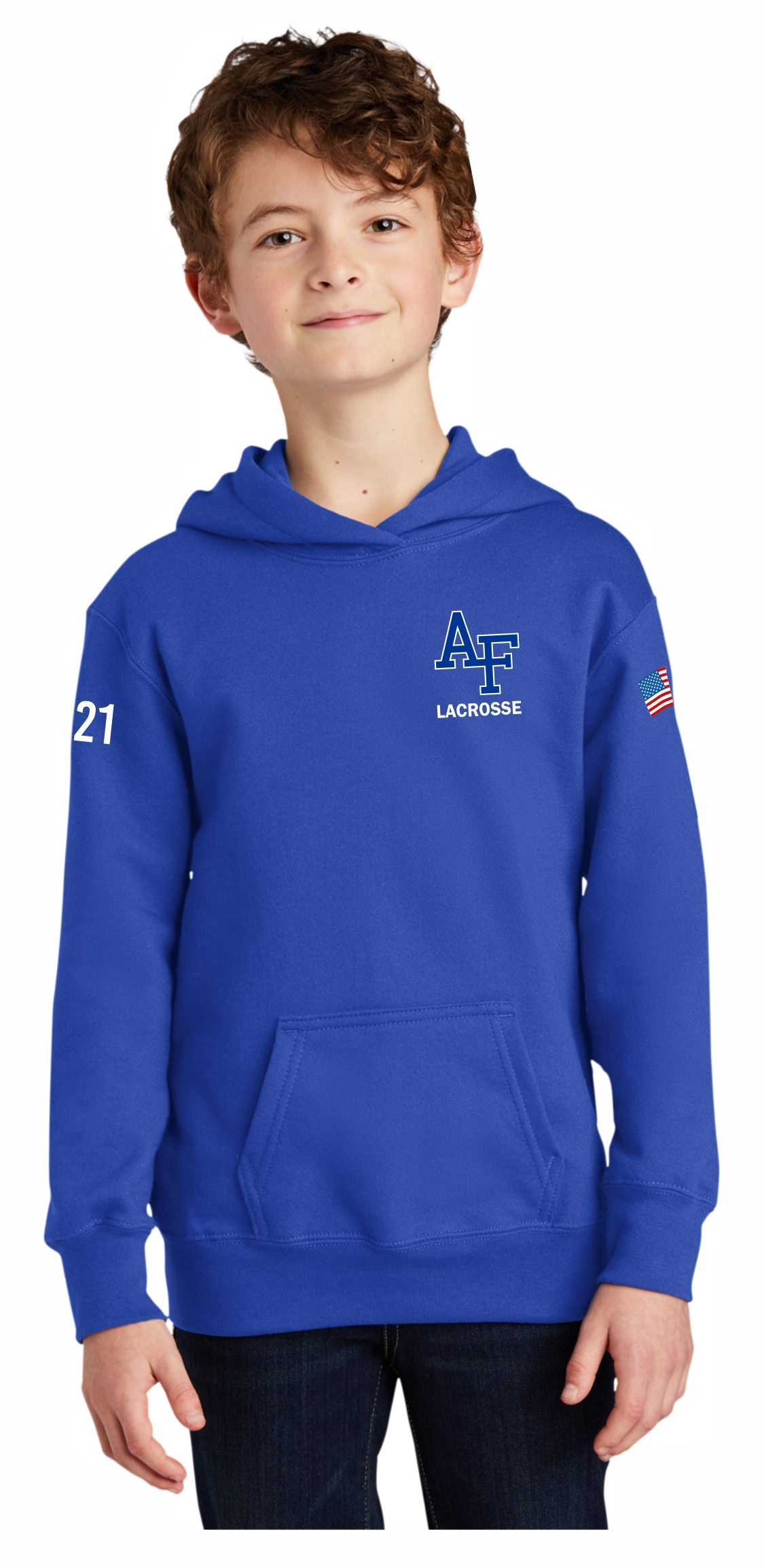 Youth Hoodie with AF Lacrosse left chest - Port and Company