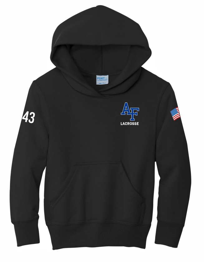 Youth Hoodie with AF Lacrosse left chest - Port and Company