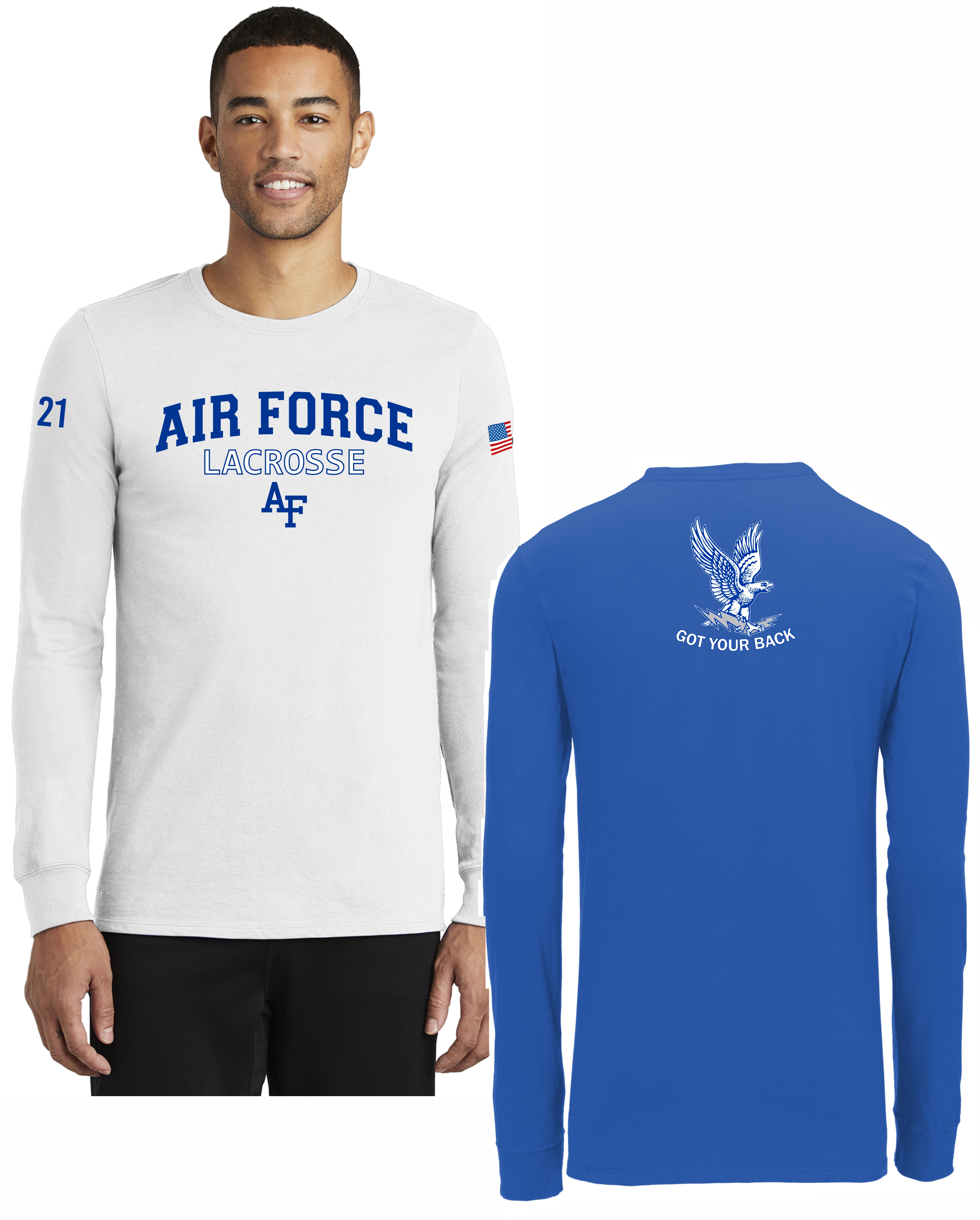 Air Force Lacrosse Nike Long-Sleeve Shirt Arch design