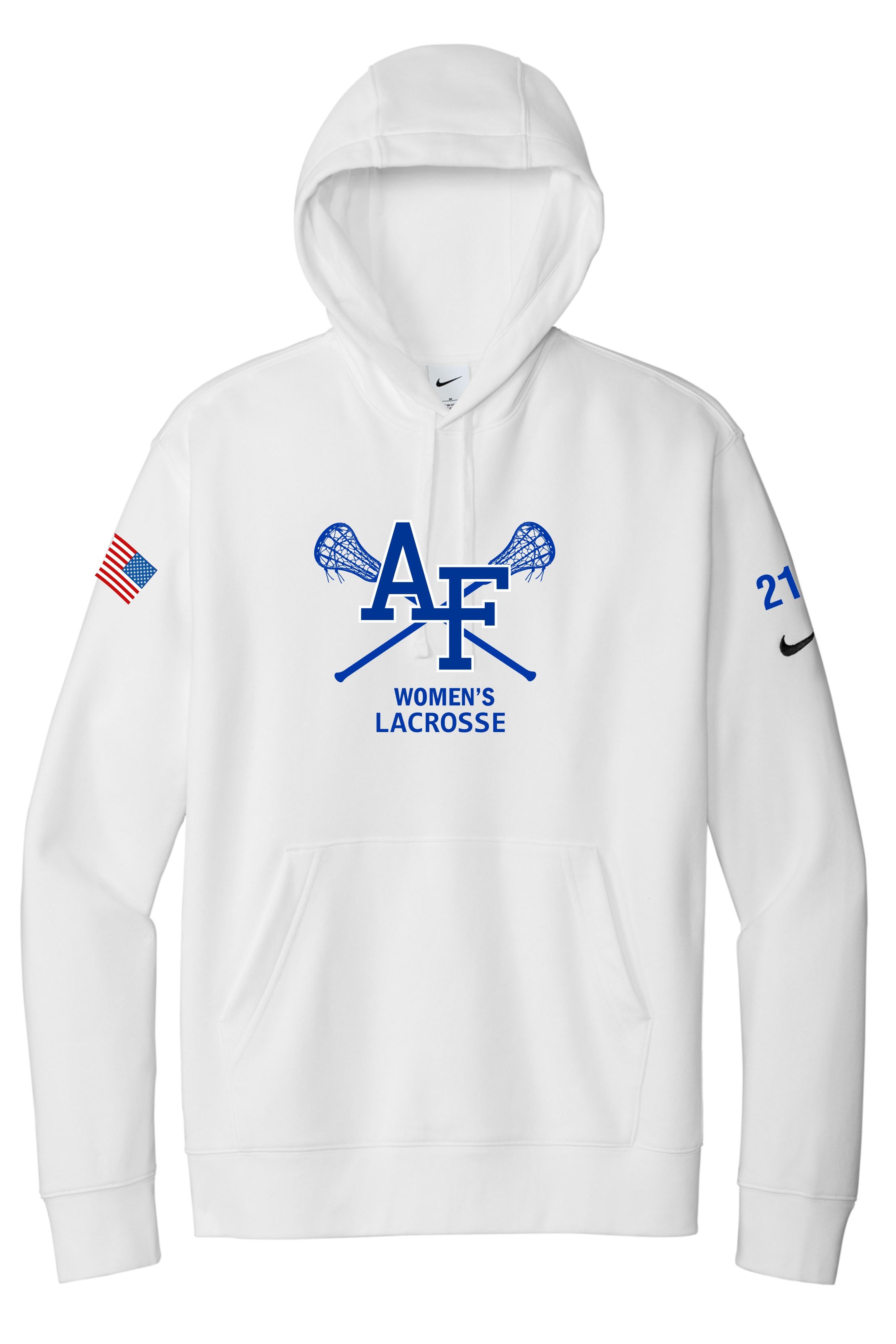 Nike Club Fleece Pullover Hoodie AF Lacrosse Sticks design - Women's Lacrosse