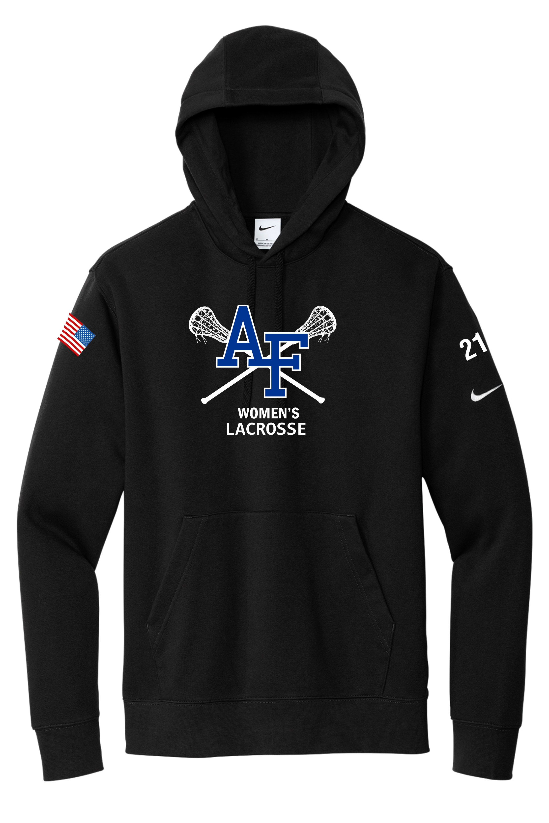 Nike Club Fleece Pullover Hoodie AF Lacrosse Sticks design - Women's Lacrosse