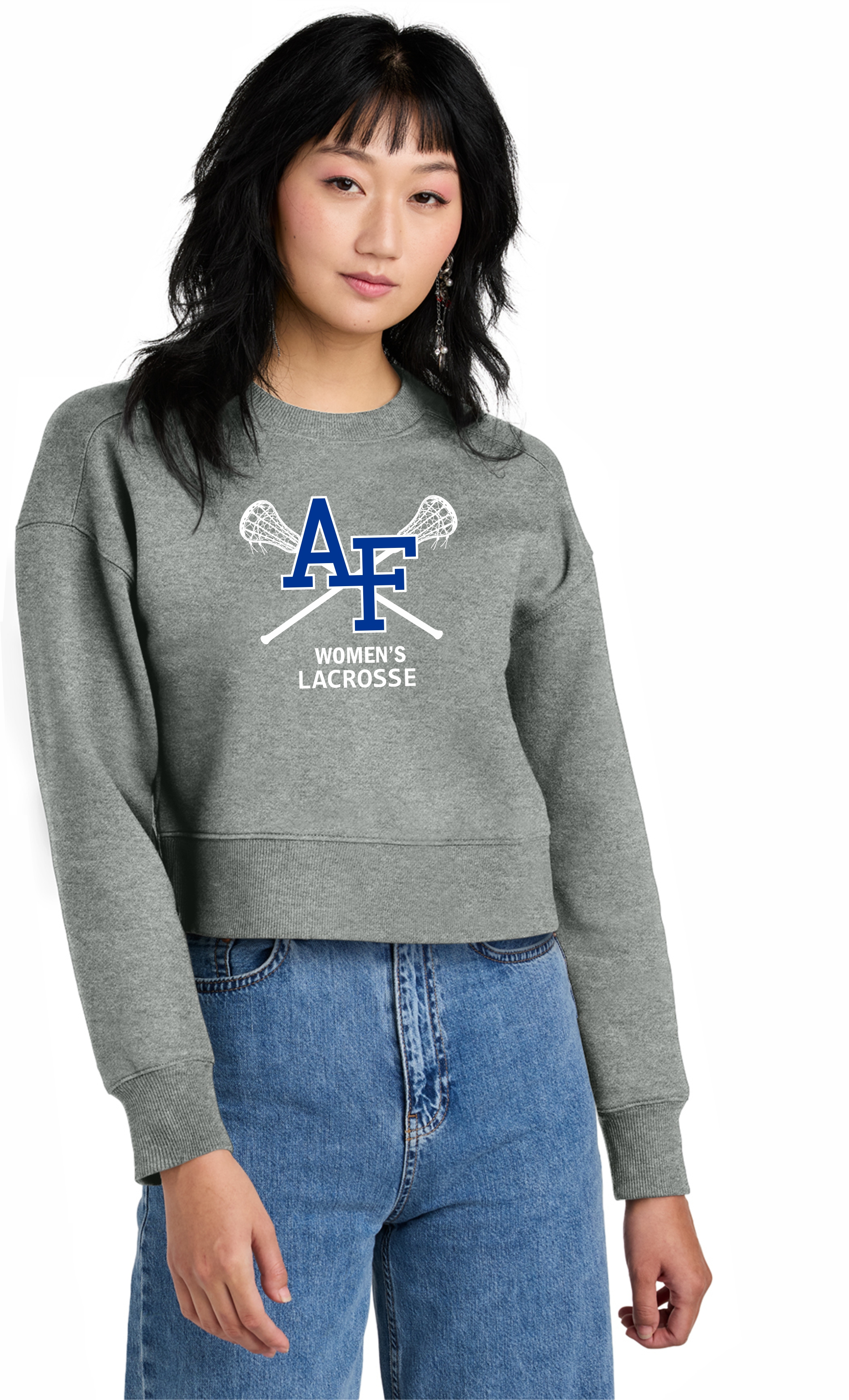 District® Women’s Perfect Weight® Fleece Cropped Crew for AF Women's Lacrosse 