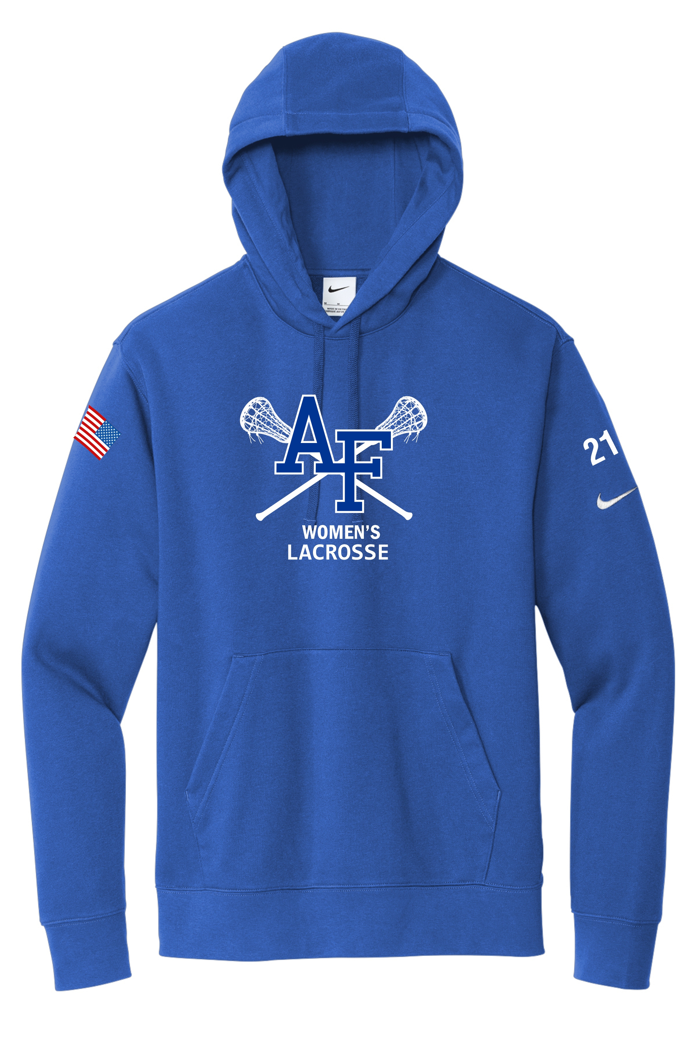 Nike Club Fleece Pullover Hoodie AF Lacrosse Sticks design - Women's Lacrosse