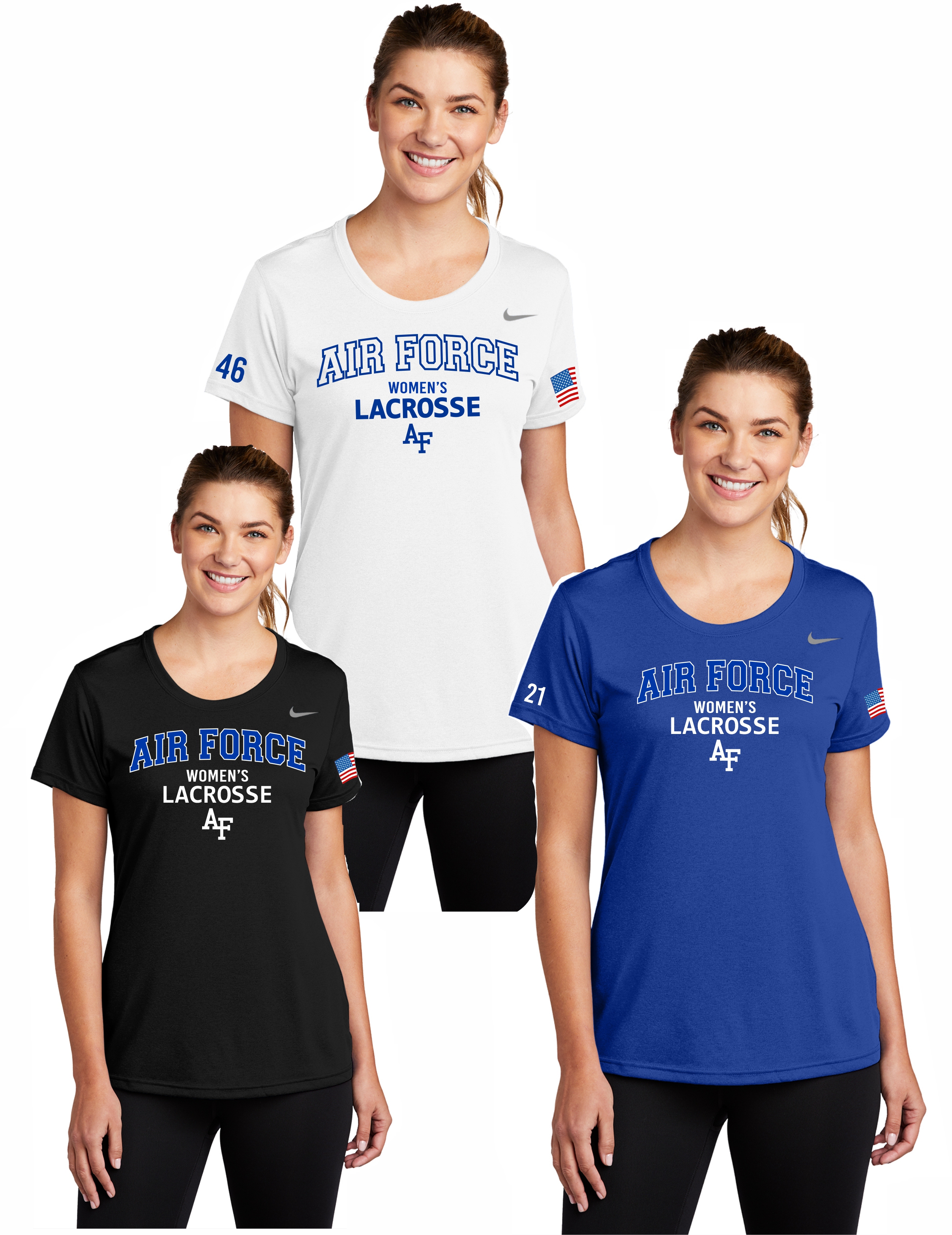 Nike Women's Team rLegend Tee with AF Lacrosse Arch design - Women's Lacrosse